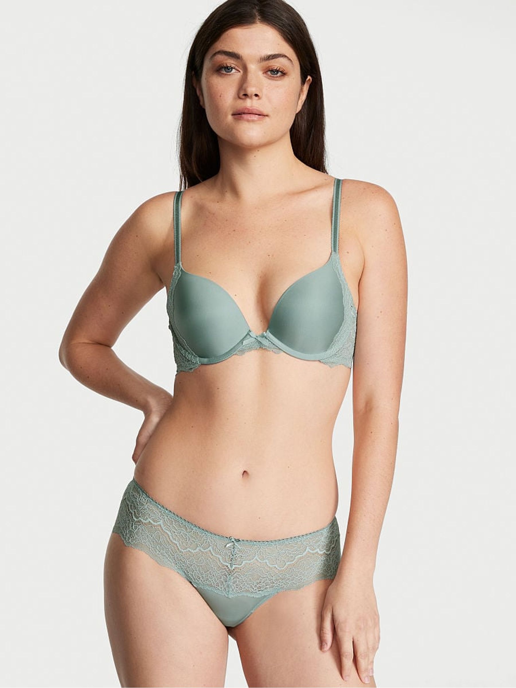 Sage Dust Green Hipster Thong Knickers - Image 1 of 4