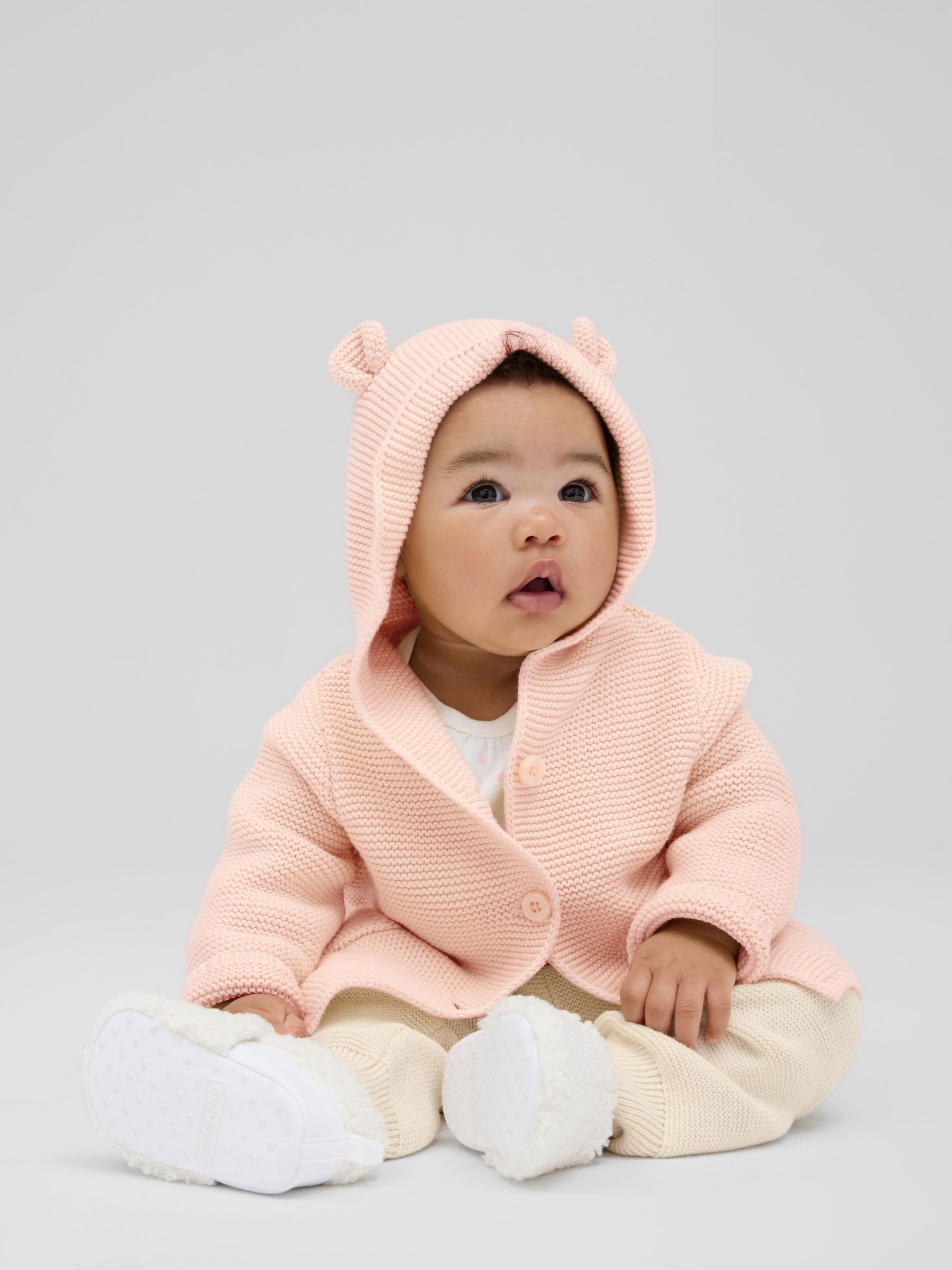 Pink Knitted Brannan Bear Cardigan (Newborn-24mths) - Image 1 of 5