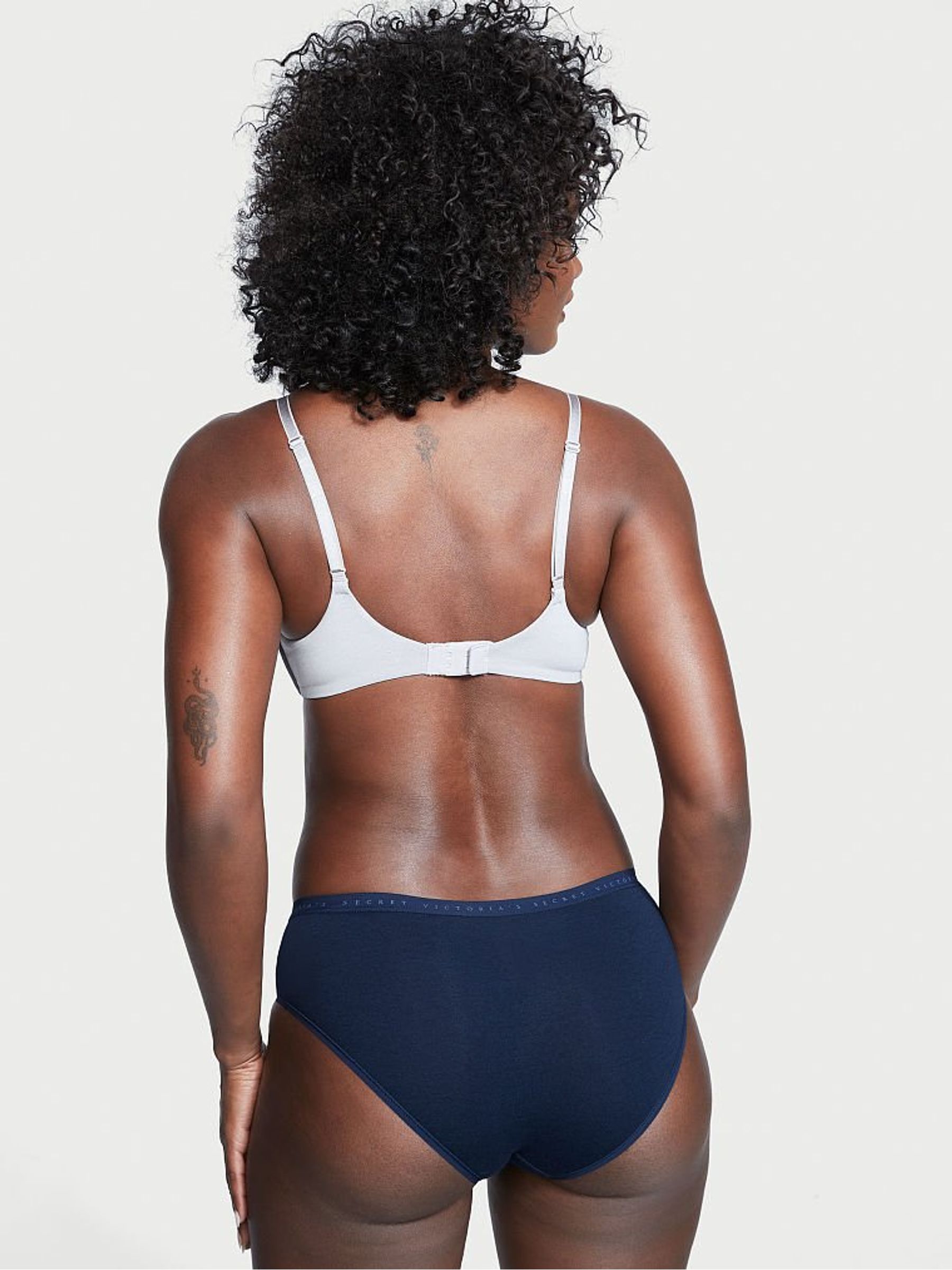Noir Navy Blue Stretch Cotton Hipster Knickers - Image 2 of 3