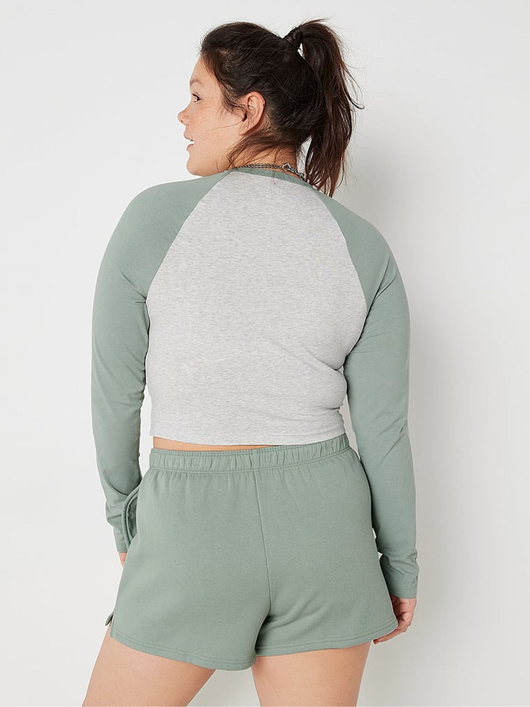Iceberg Green Long Sleeve Crop T-Shirt - Image 3 of 4