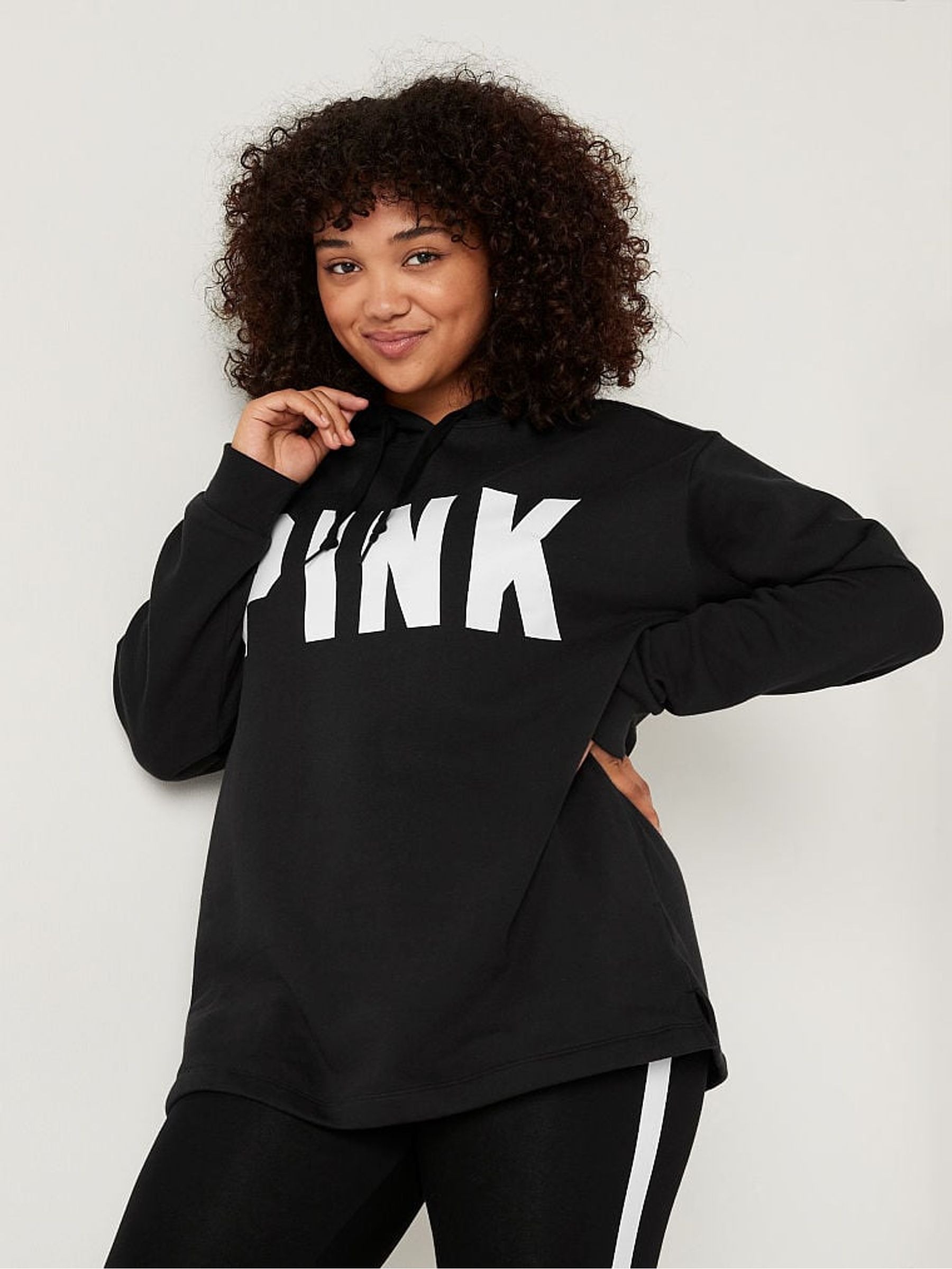 Pure Black Sans Logo Fleece Campus Hoodie - Image 1 of 1