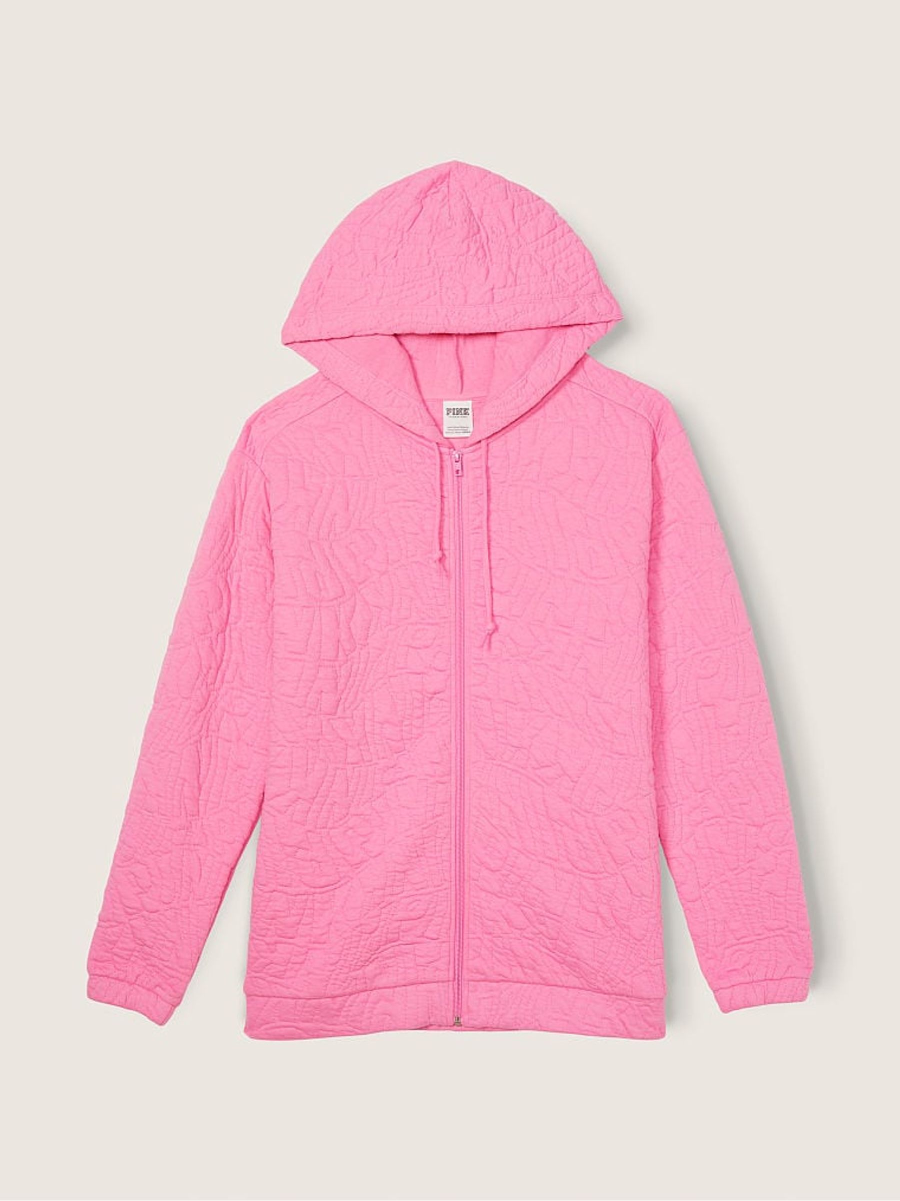 Dreamy Pink Zip Up Long Sleeve Hoodie - Image 1 of 1