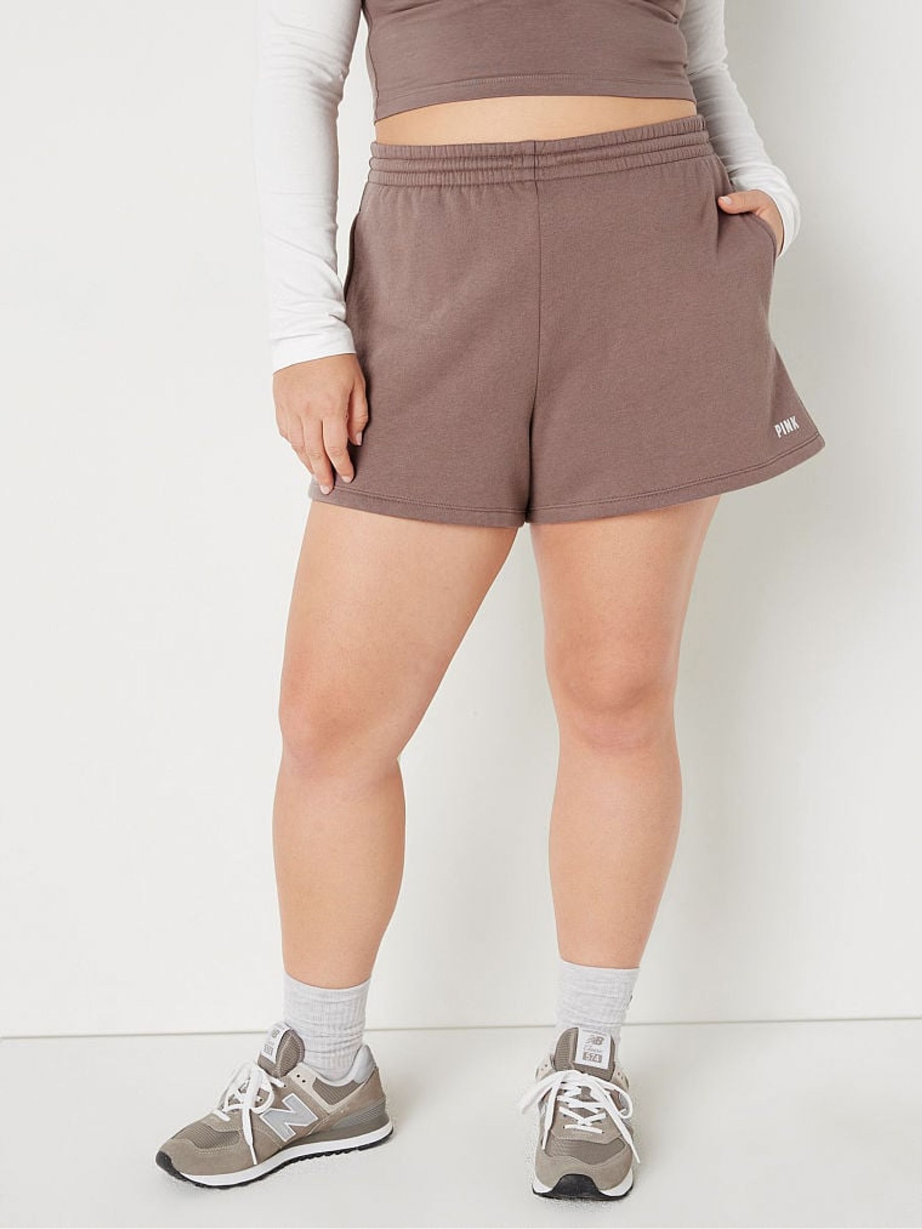 Iced Coffee Brown Fleece Sweat Shorts - Image 1 of 4