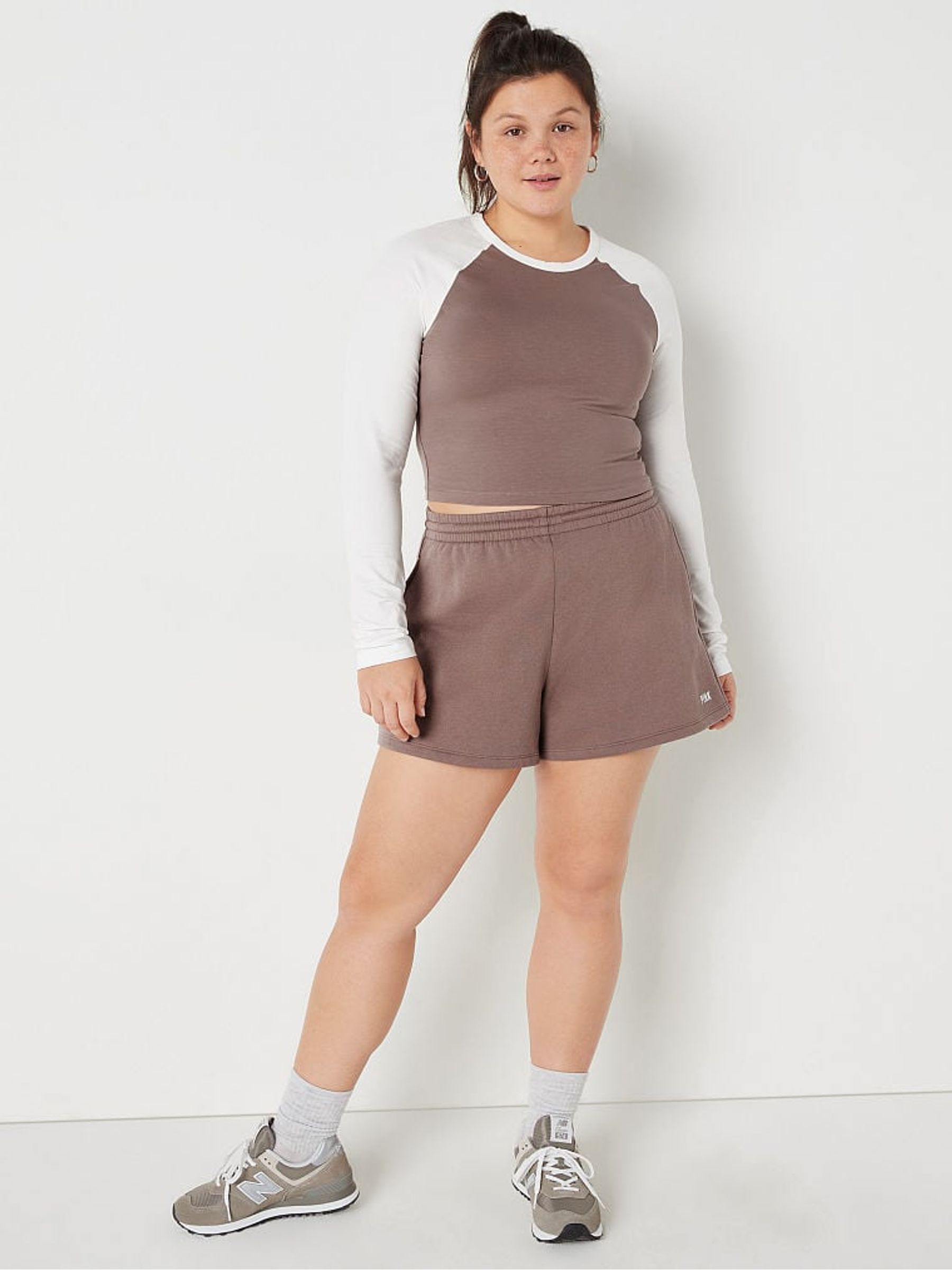 Iced Coffee Brown Fleece Sweat Shorts - Image 3 of 4