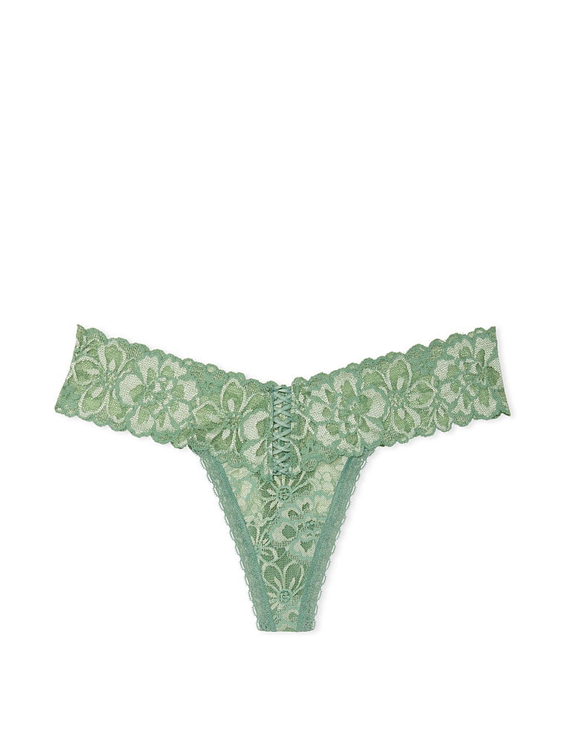 Seasalt Green Lace Thong Knickers - Image 1 of 1