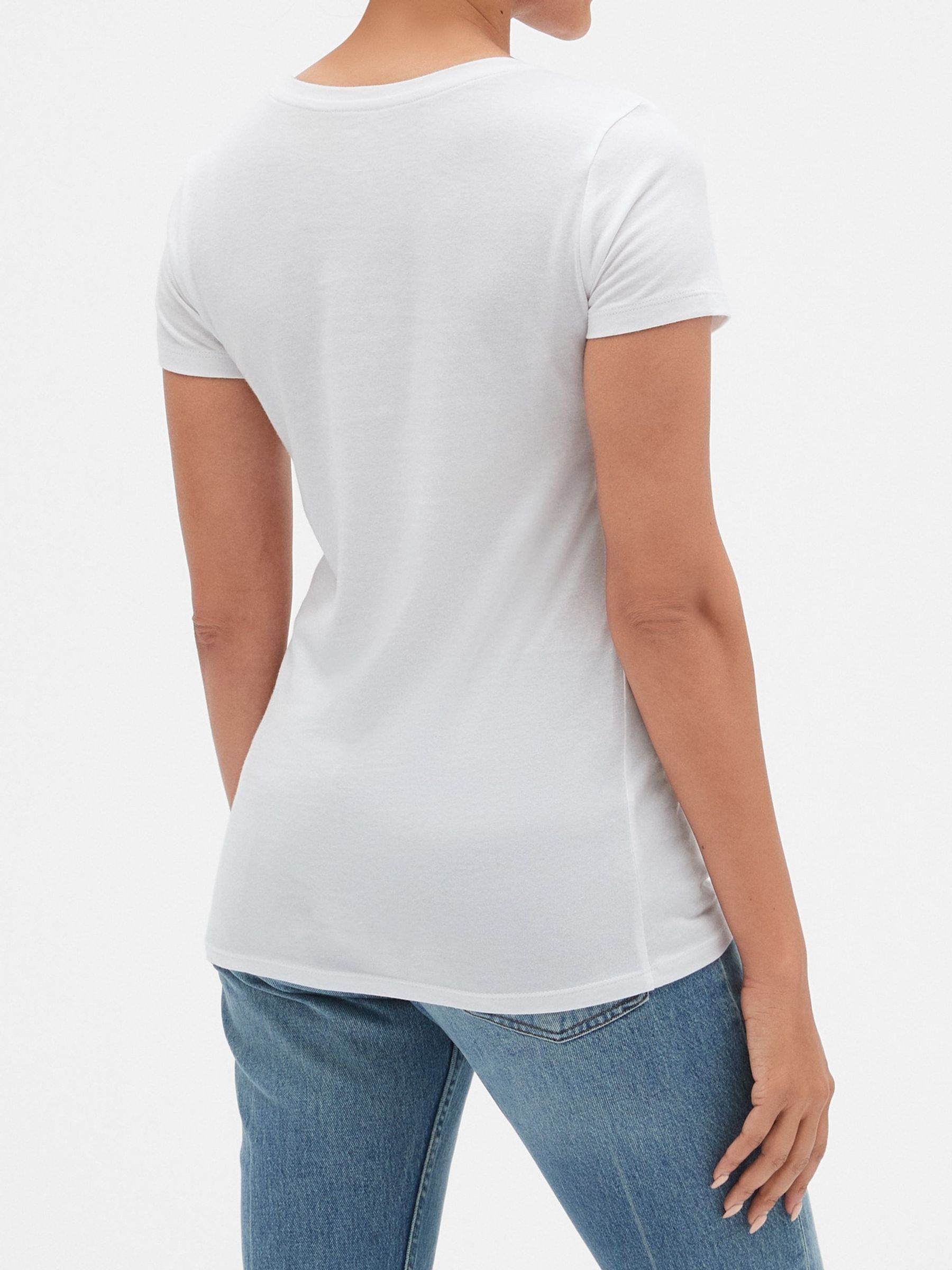 White Favourite Cotton-Modal Crew Neck Short Sleeve T-Shirt - Image 2 of 3
