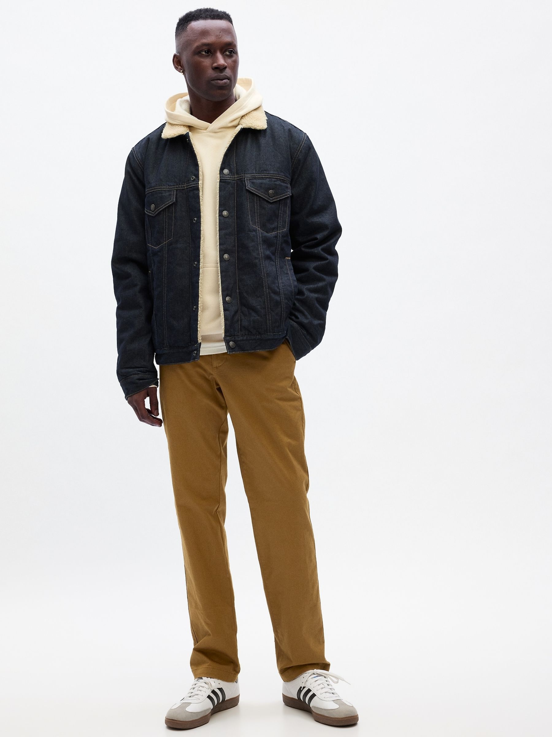 Brown Straight Fit Stretch Essential Chino Trousers - Image 1 of 4