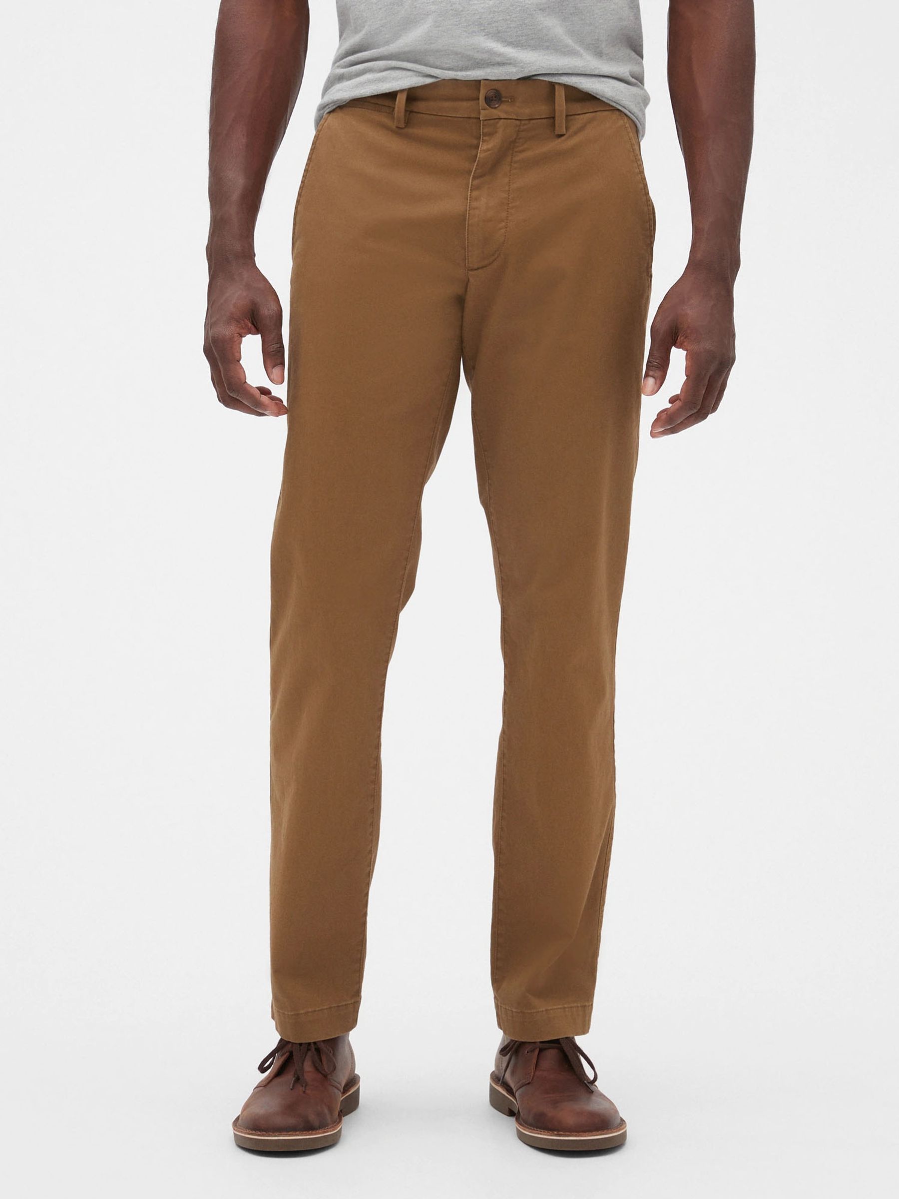 Brown Straight Fit Stretch Essential Chino Trousers - Image 3 of 4