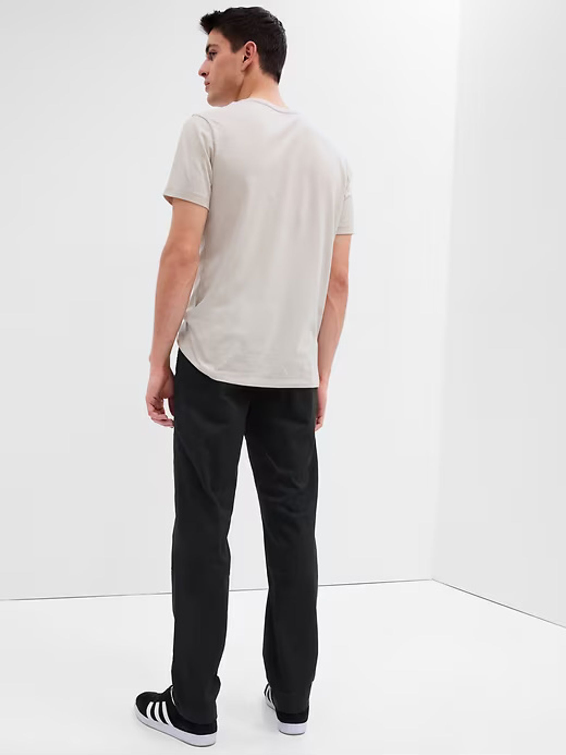 Black Straight Fit Stretch Essential Chino Trousers - Image 2 of 6