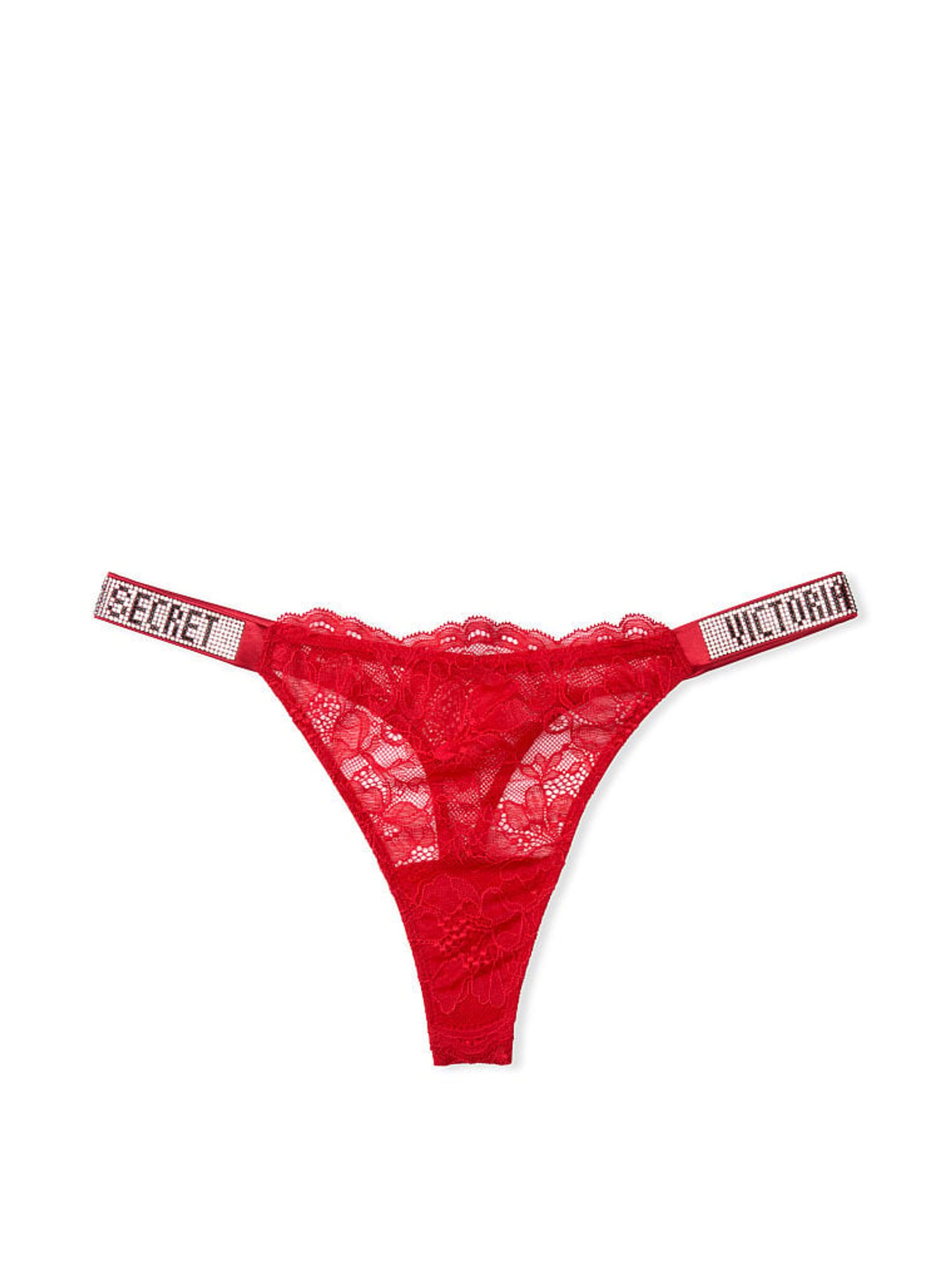 Lipstick Bombshell Shine Strap Lace Thong Joggery - Image 3 of 3