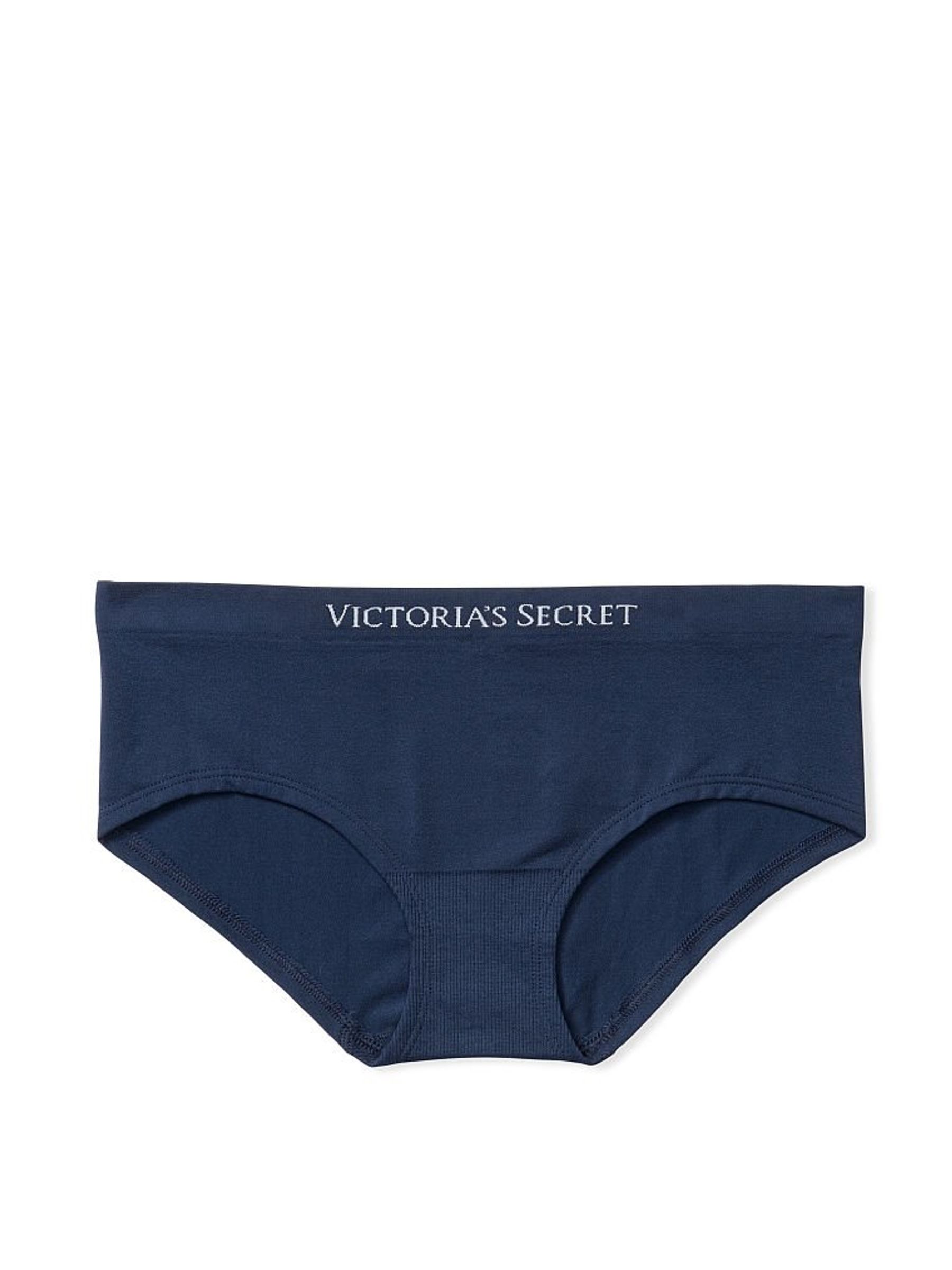 Noir Navy Blue Hipster Seamless Logo Knickers - Image 3 of 3