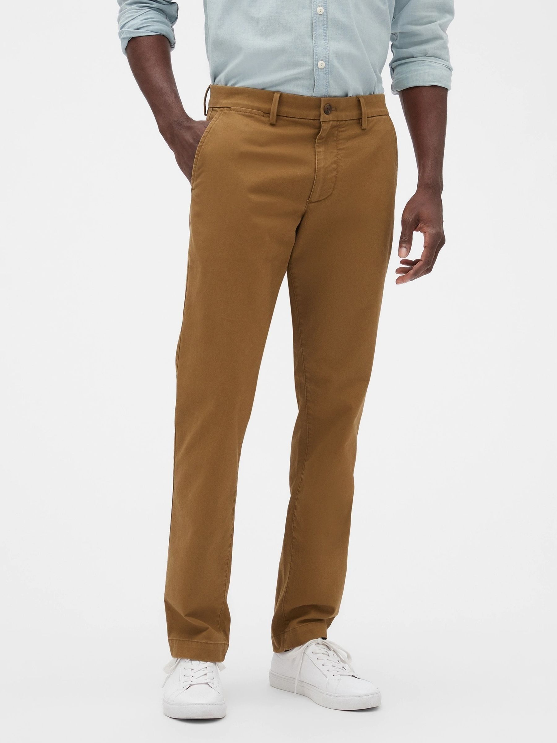Brown Slim Fit Stretch Essential Chino Trousers | Gap