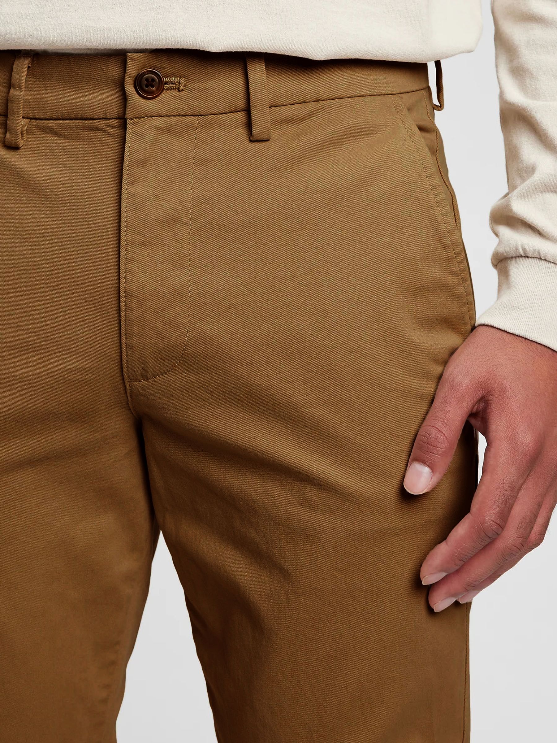 Brown Slim Fit Stretch Essential Chino Trousers - Image 5 of 6
