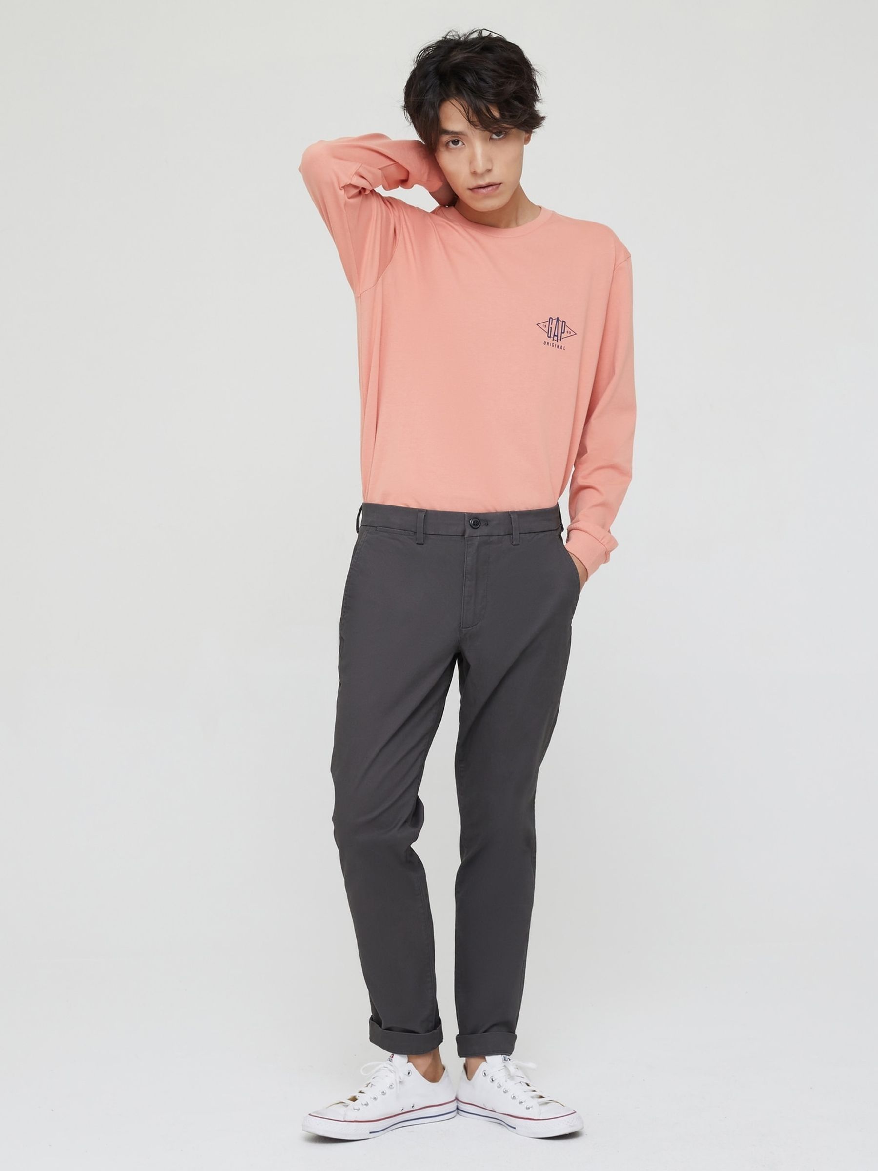 Black Slim Fit Stretch Essential Chino Trousers | Gap