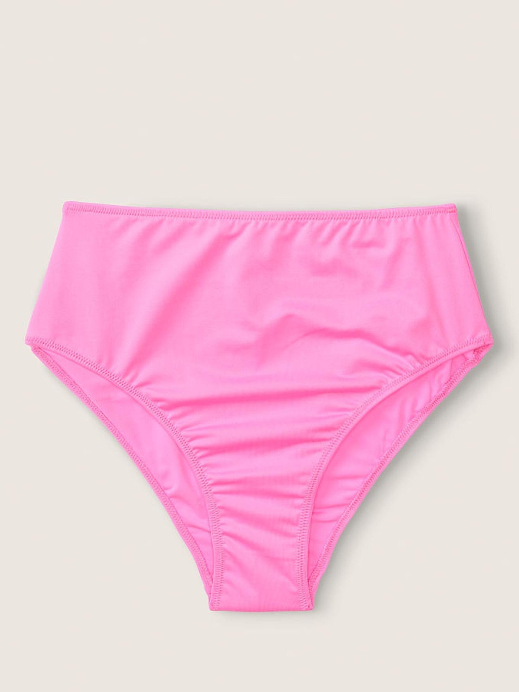 Neon Pink Bubble Swim High Waist Bikini Bottom - Image 3 of 3