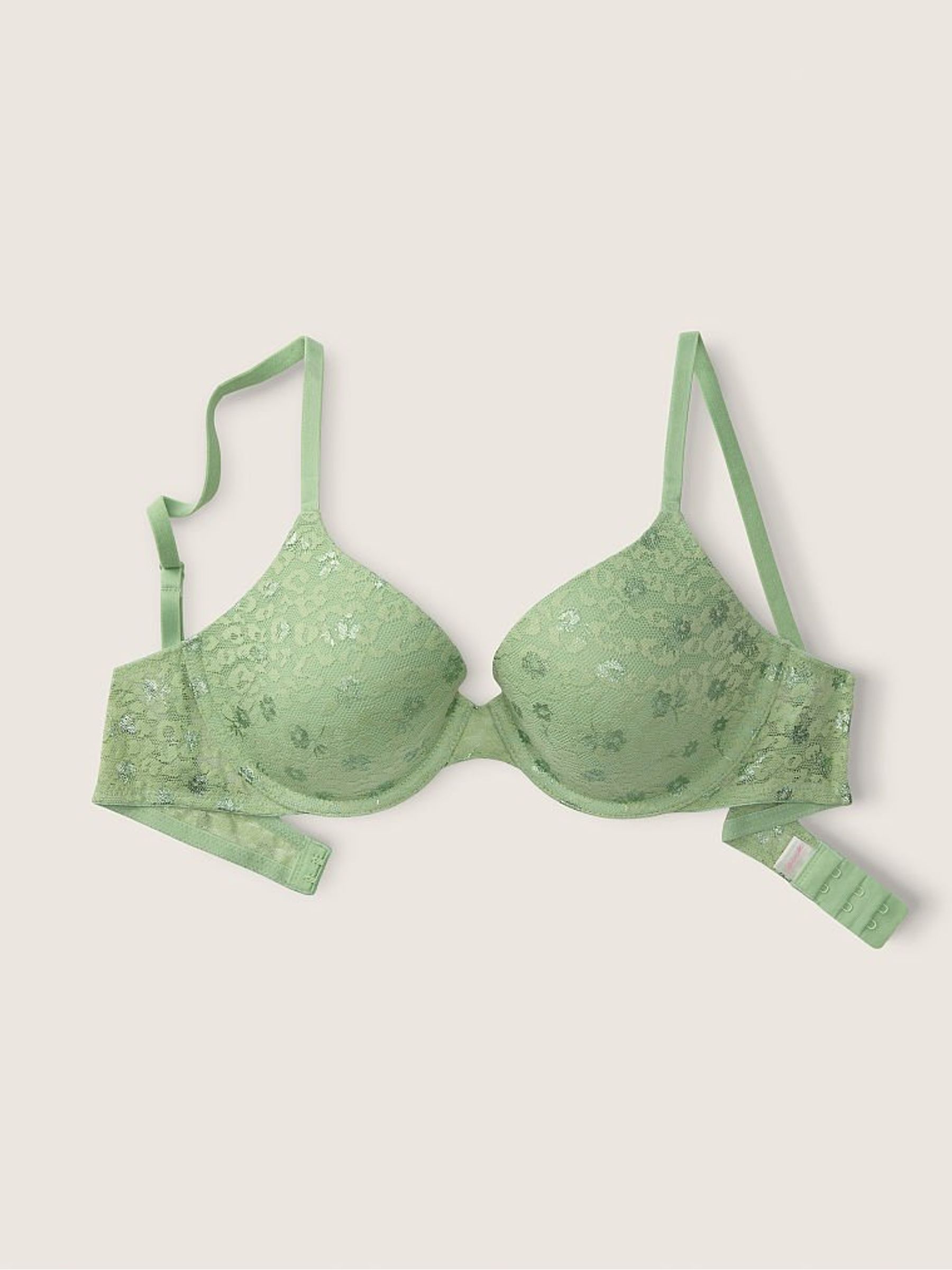 Soft Jade Green Floral Lace Lightly Lined T-Shirt Bra - Image 3 of 5