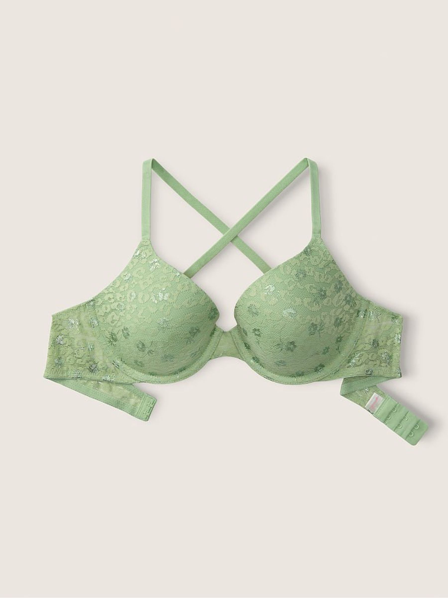 Soft Jade Green Floral Lace Lightly Lined T-Shirt Bra - Image 4 of 5