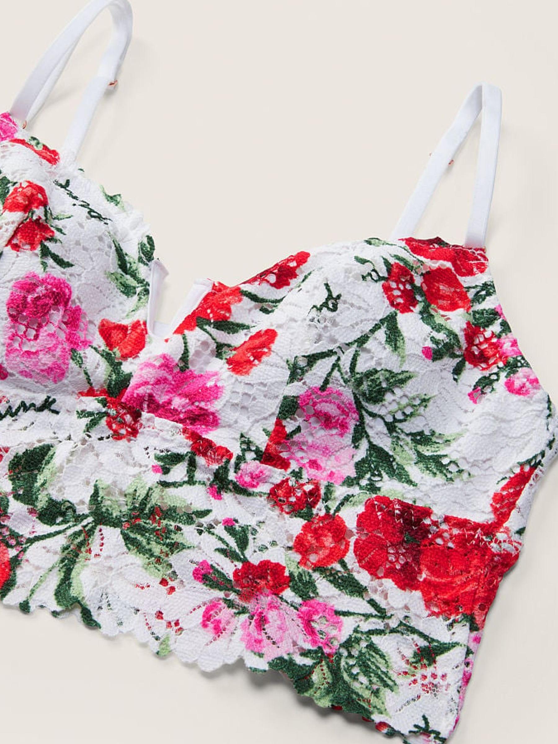 White Floral Lace Longline Bralette - Image 5 of 5