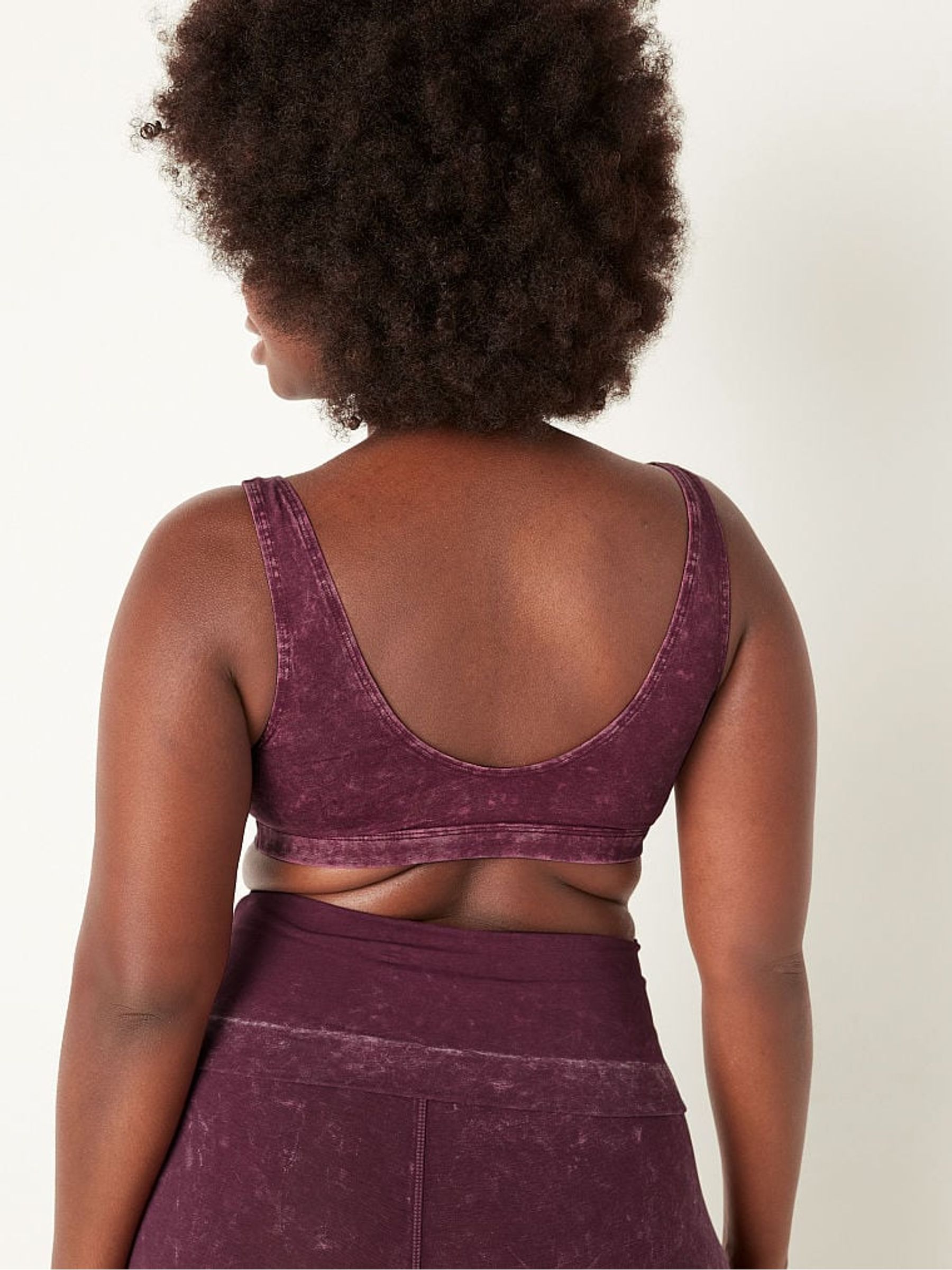 Rich Maroon Wash Red Loungin' Cotton Scoop Bralette - Image 2 of 4