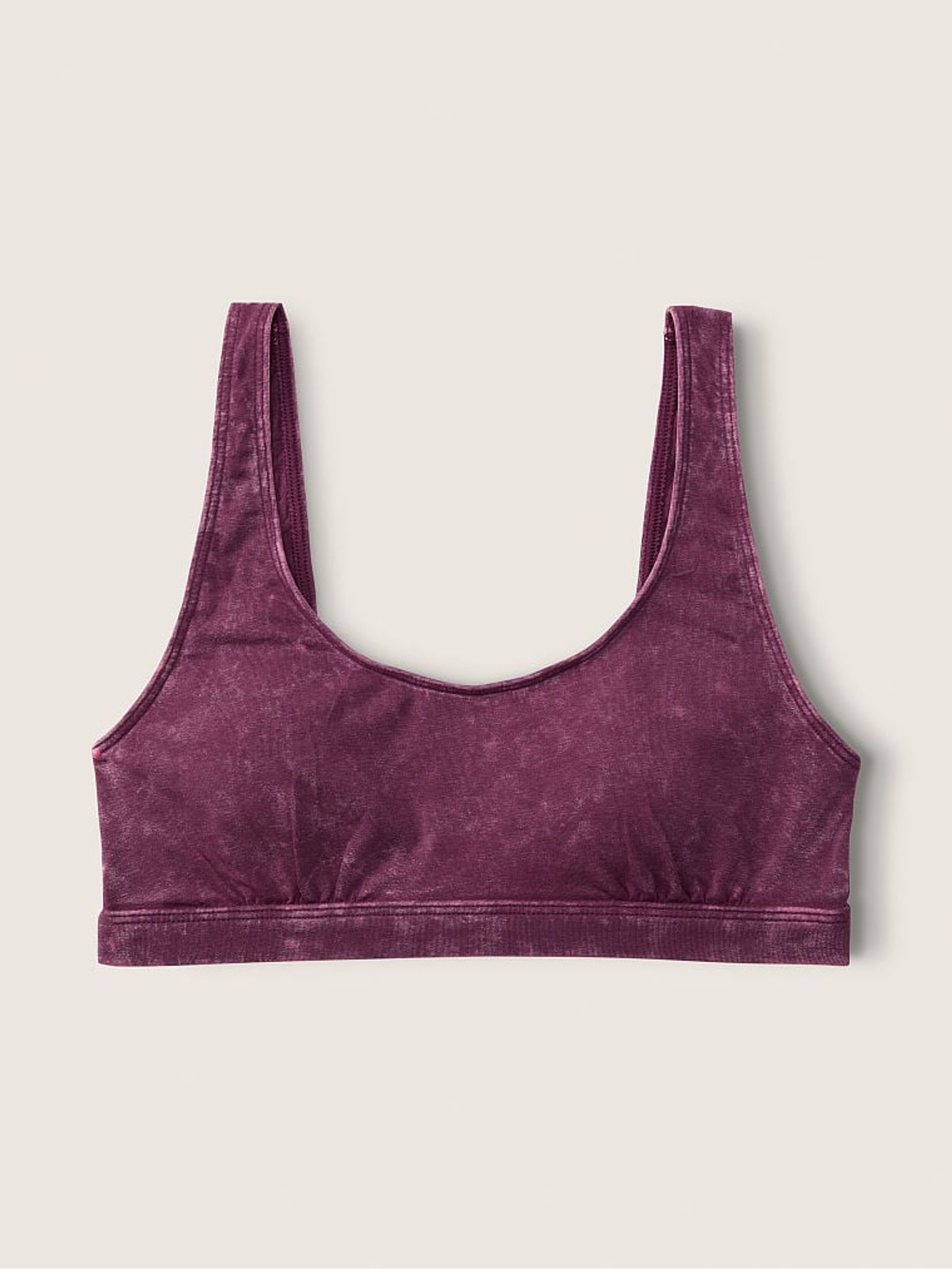 Rich Maroon Wash Red Loungin' Cotton Scoop Bralette - Image 4 of 4