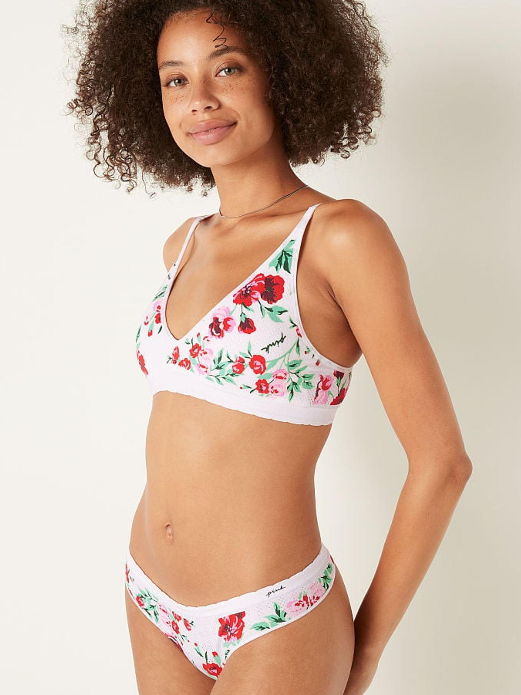 Optic White Floral Seamless Lightly Lined Bra - Image 1 of 4