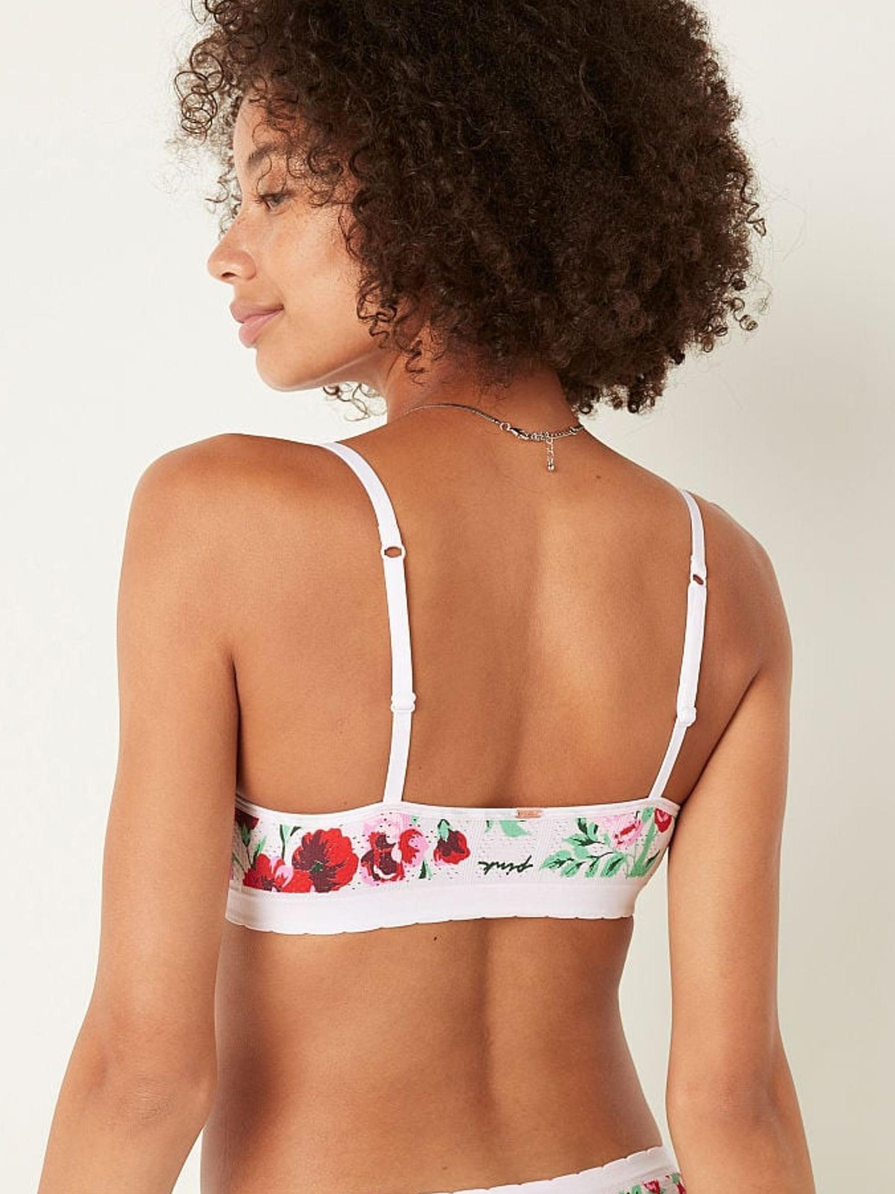 Optic White Floral Seamless Lightly Lined Bra - Image 3 of 4
