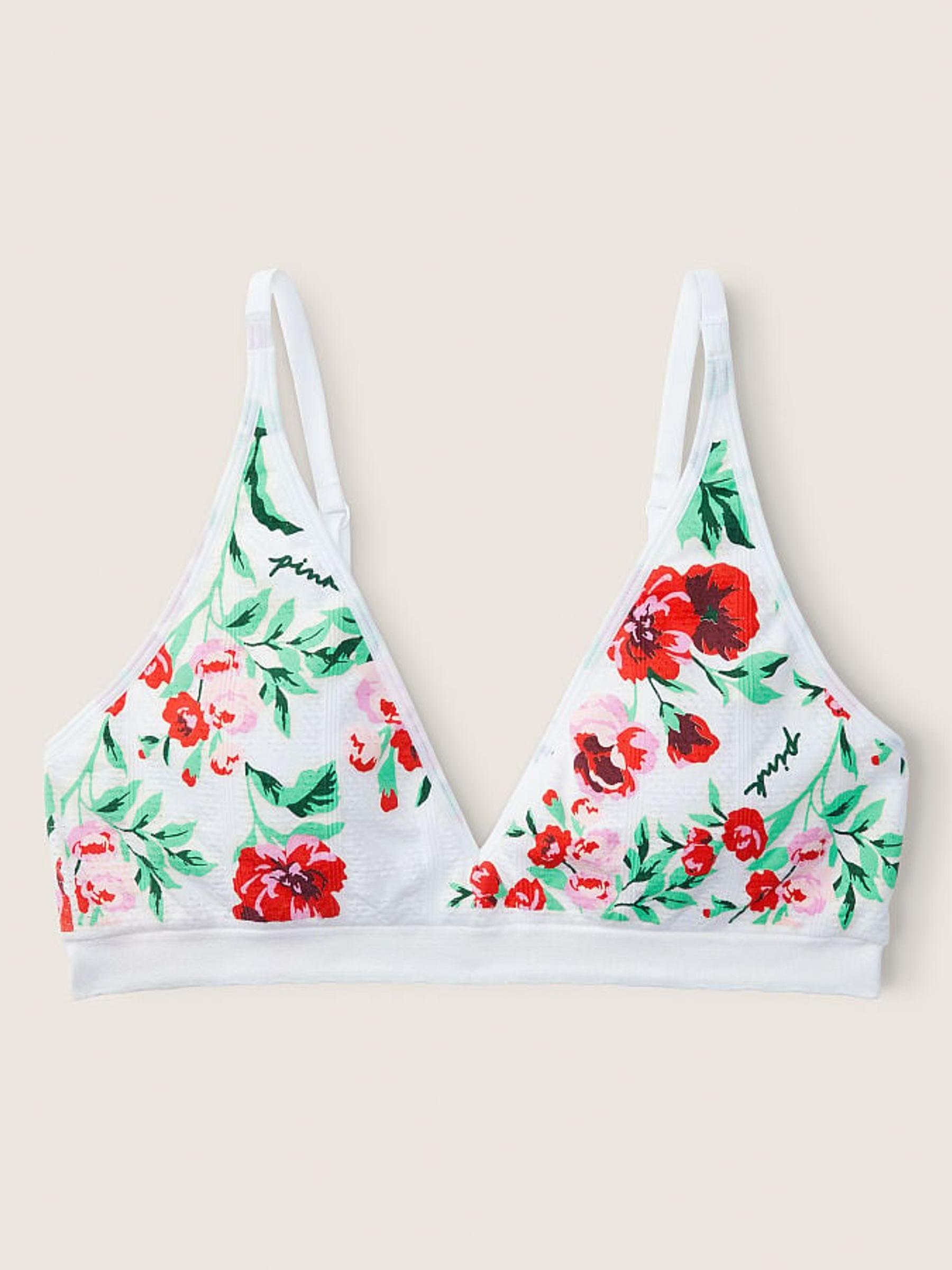Optic White Floral Seamless Lightly Lined Bra - Image 4 of 4