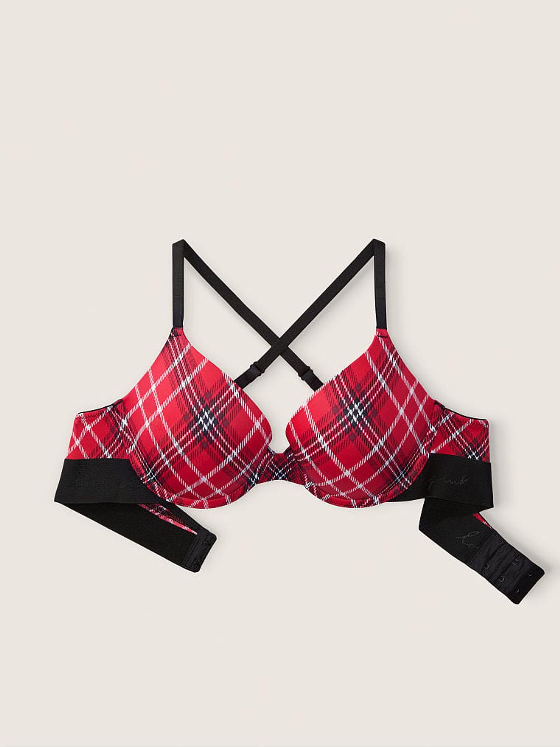 Red Pepper Plaid Smooth Push Up T-Shirt Bra - Image 4 of 4 Red Pepper Plaid Smooth Push Up T-Shirt Bra - Image 4 of 4