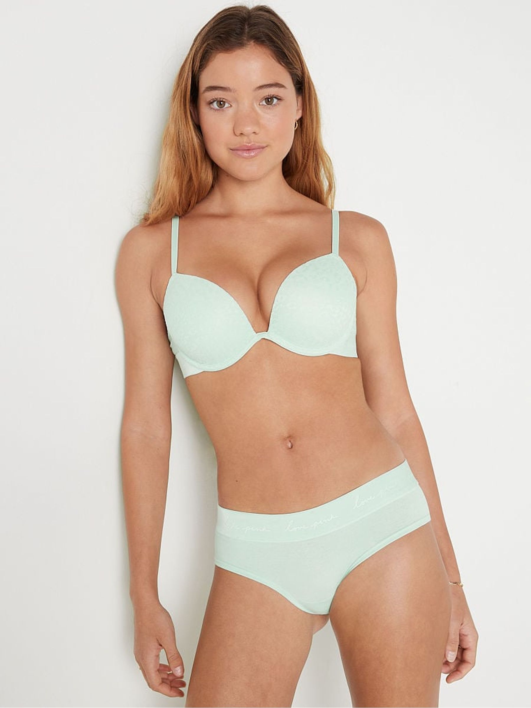 Spring Rain Green Add 2 Cups Lace Push Up T-Shirt Bra - Image 1 of 5