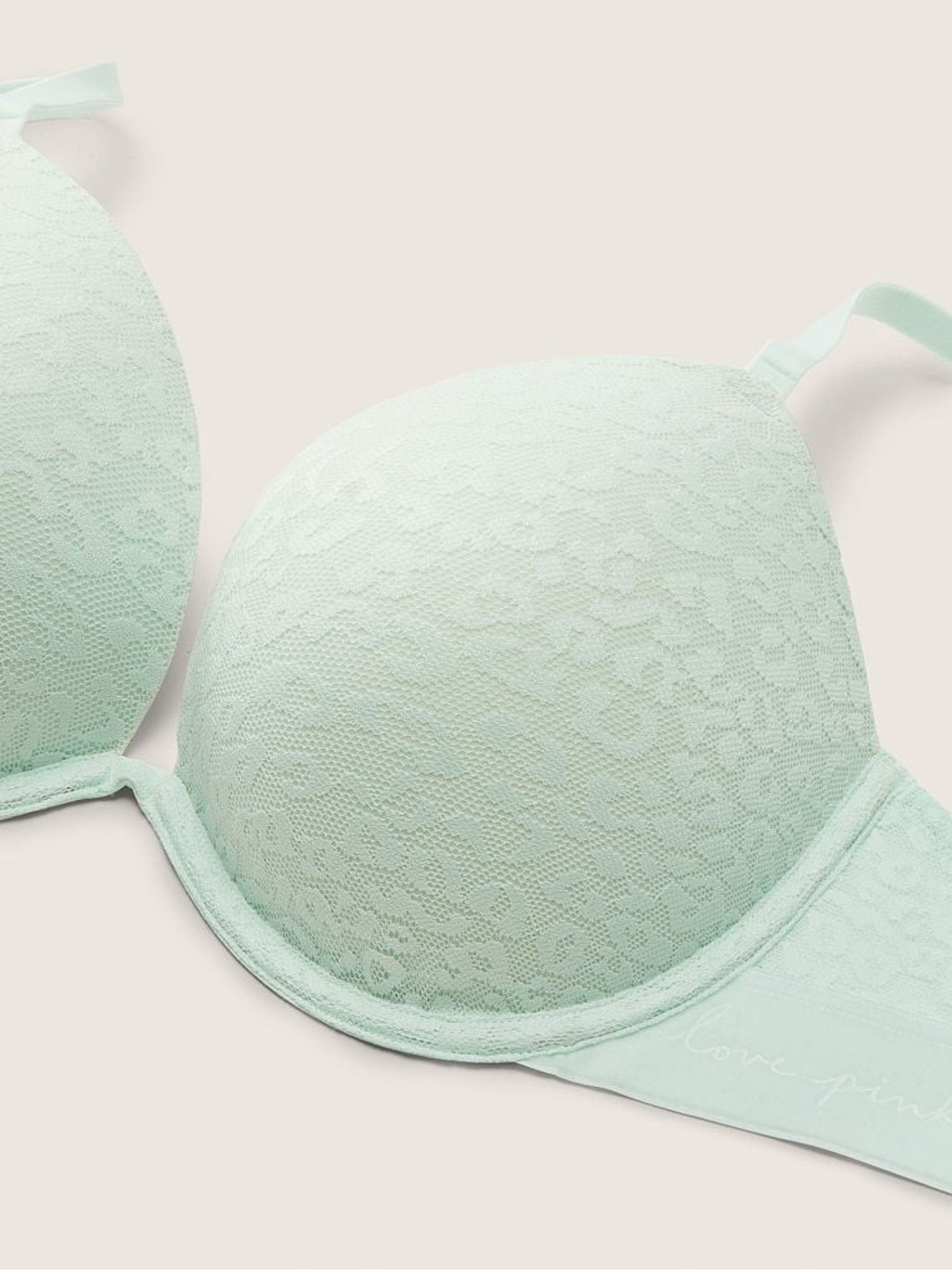 Spring Rain Green Add 2 Cups Lace Push Up T-Shirt Bra - Image 6 of 6