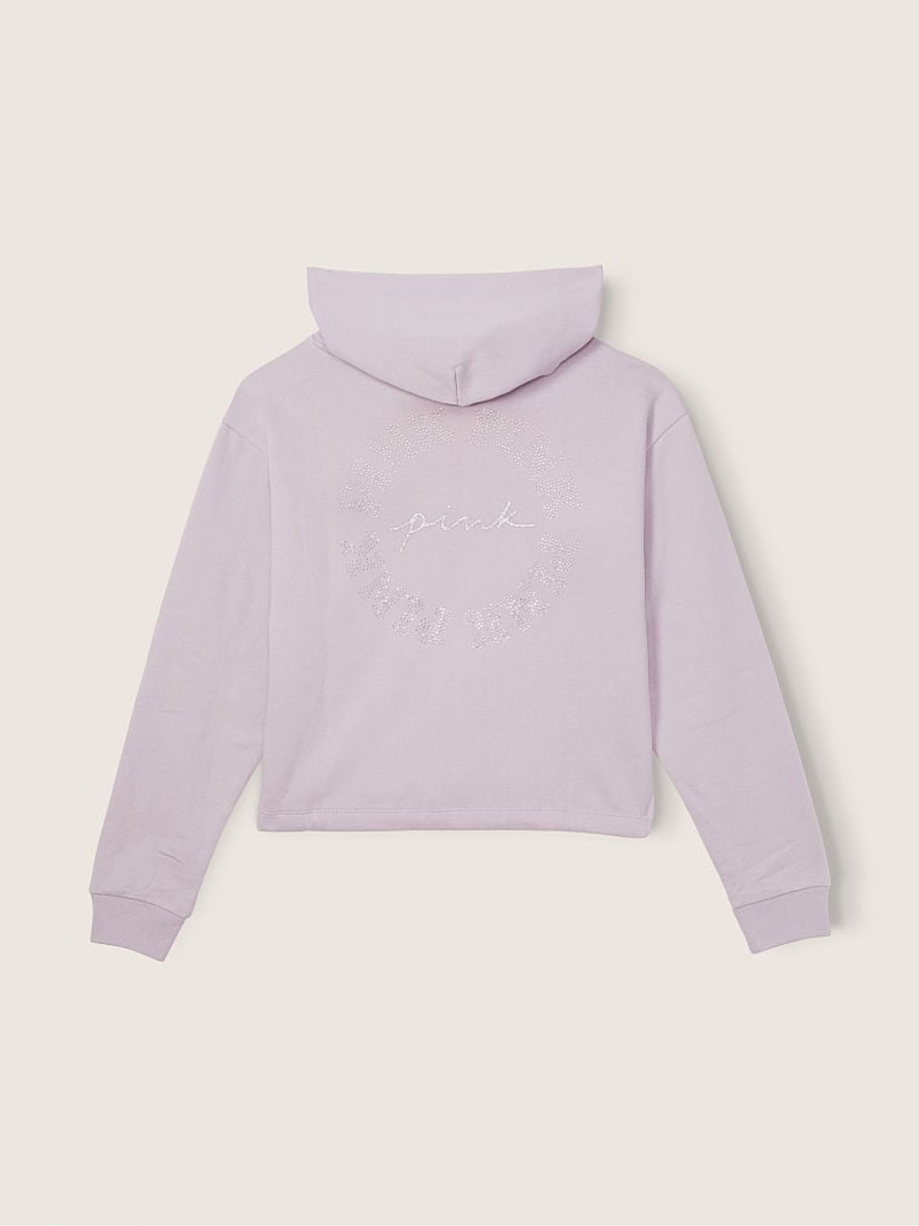 Purple Fleece Cropped Cinched Campus Hoodie - Image 4 of 5