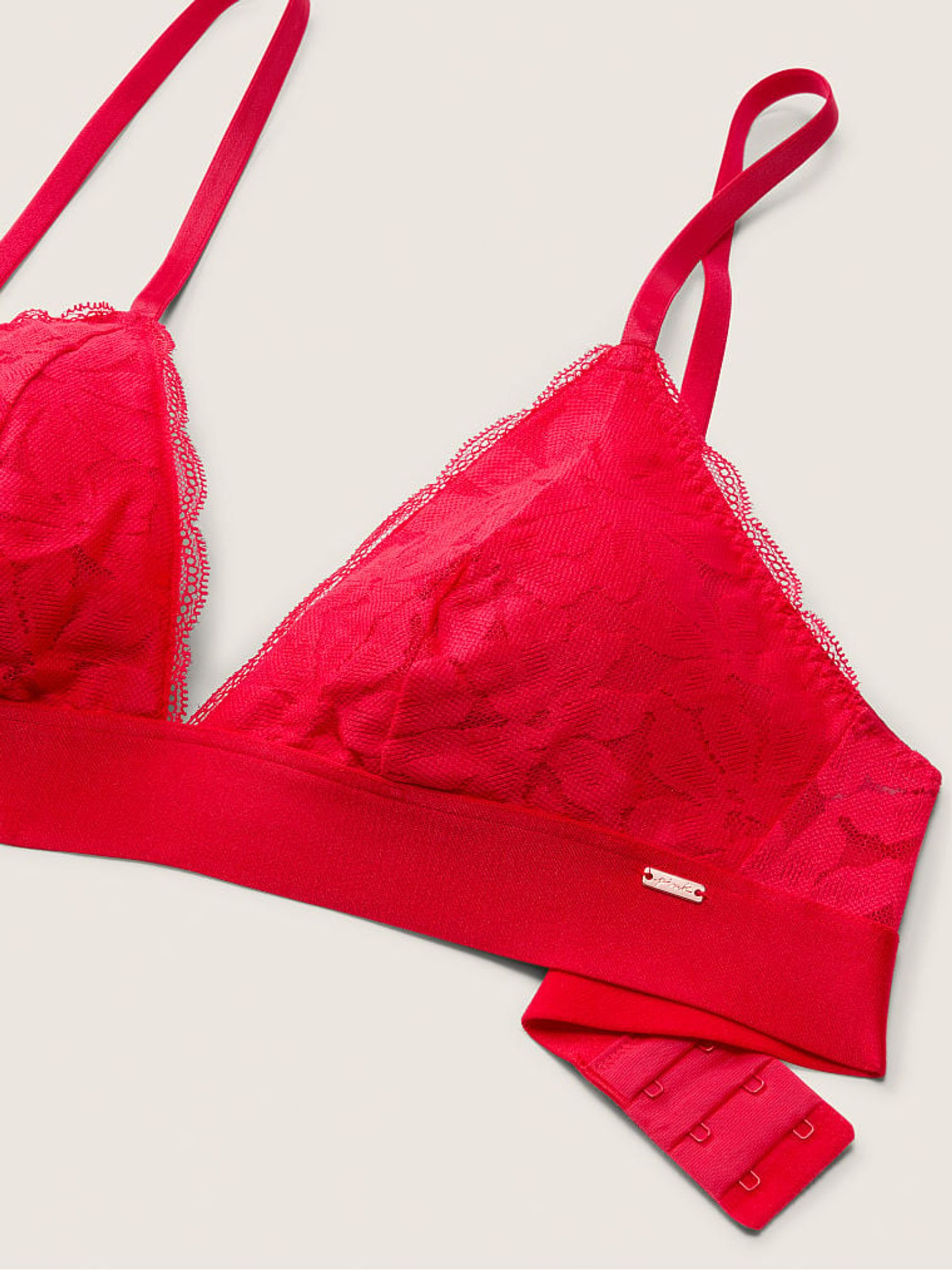 Red Pepper Fuller Cup Lace Unlined Triangle Bralette - Image 5 of 5