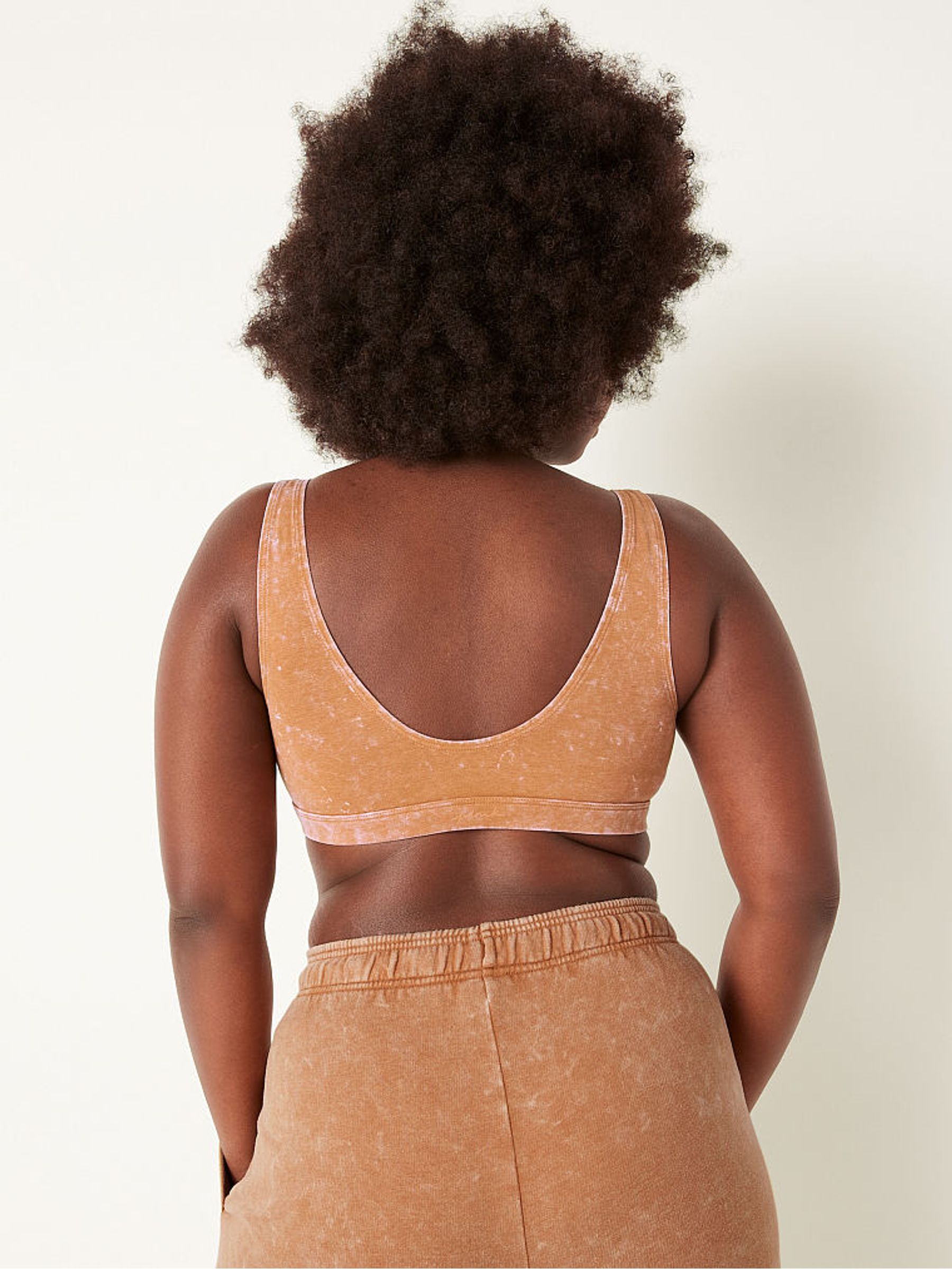 Warm Brown Wash Loungin' Cotton Scoop Bralette - Image 2 of 4