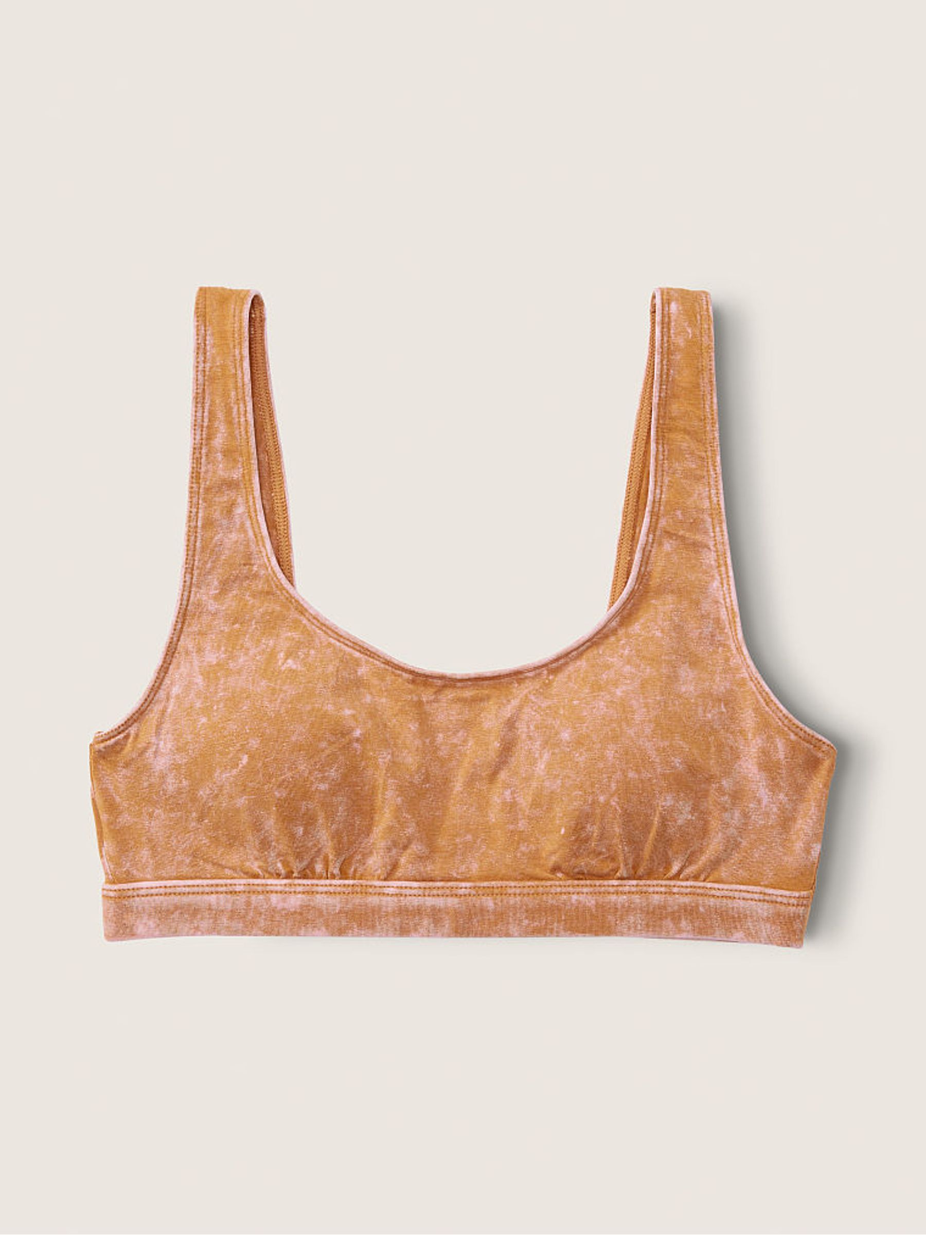Warm Brown Wash Loungin' Cotton Scoop Bralette - Image 4 of 4