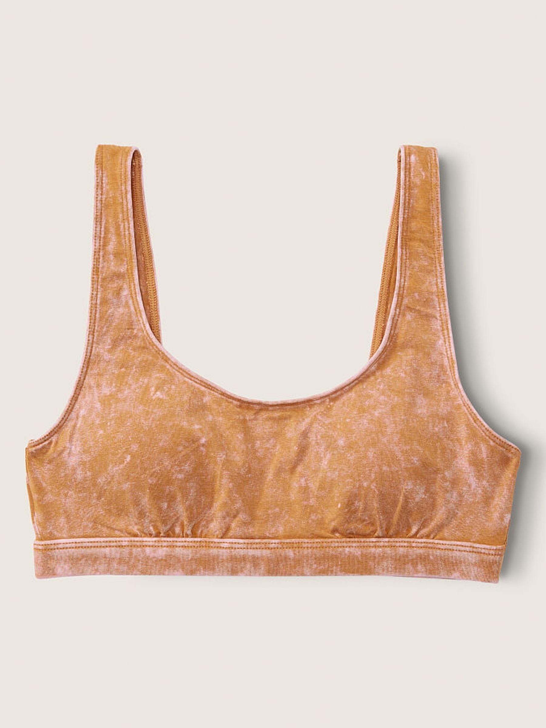 Warm Brown Wash Loungin' Cotton Scoop Bralette - Image 4 of 4