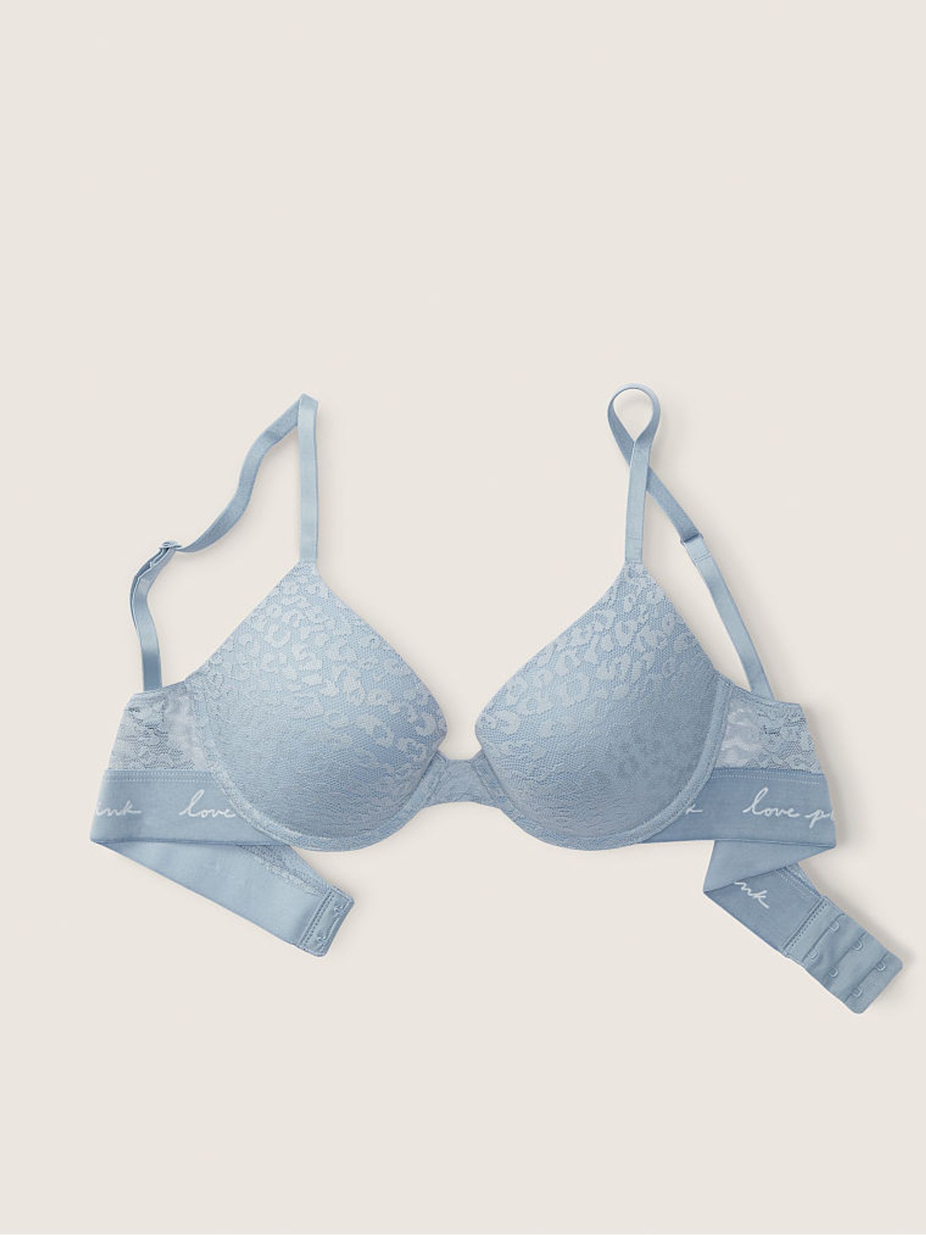 Blue Leopard Push Up T-Shirt Bra - Image 1 of 3