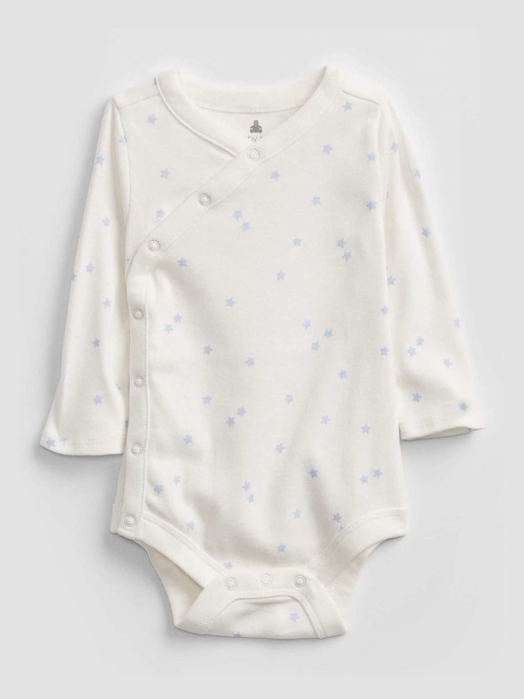 White Wrap Long Sleeve Baby Bodysuit - Image 4 of 4
