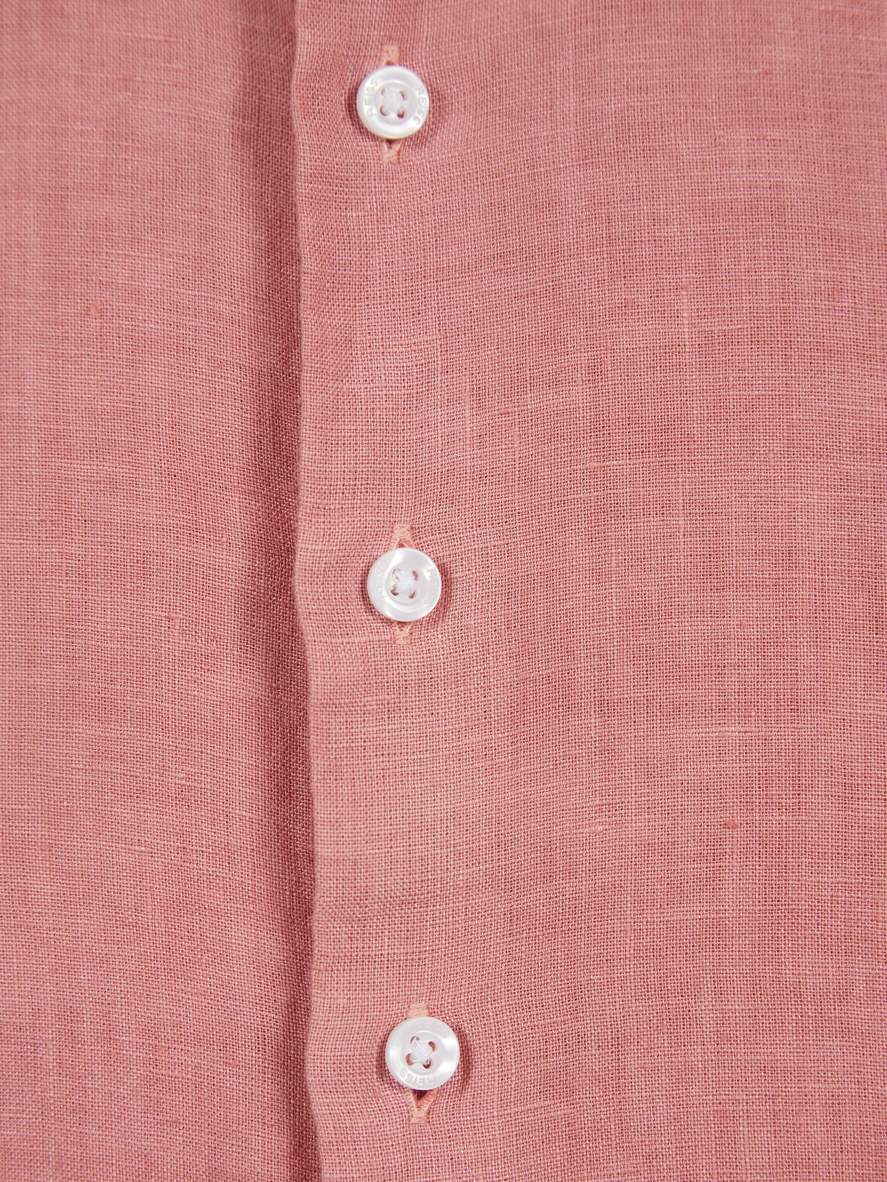 Long Sleeve Linen Shirt in Coral - Image 6 of 6