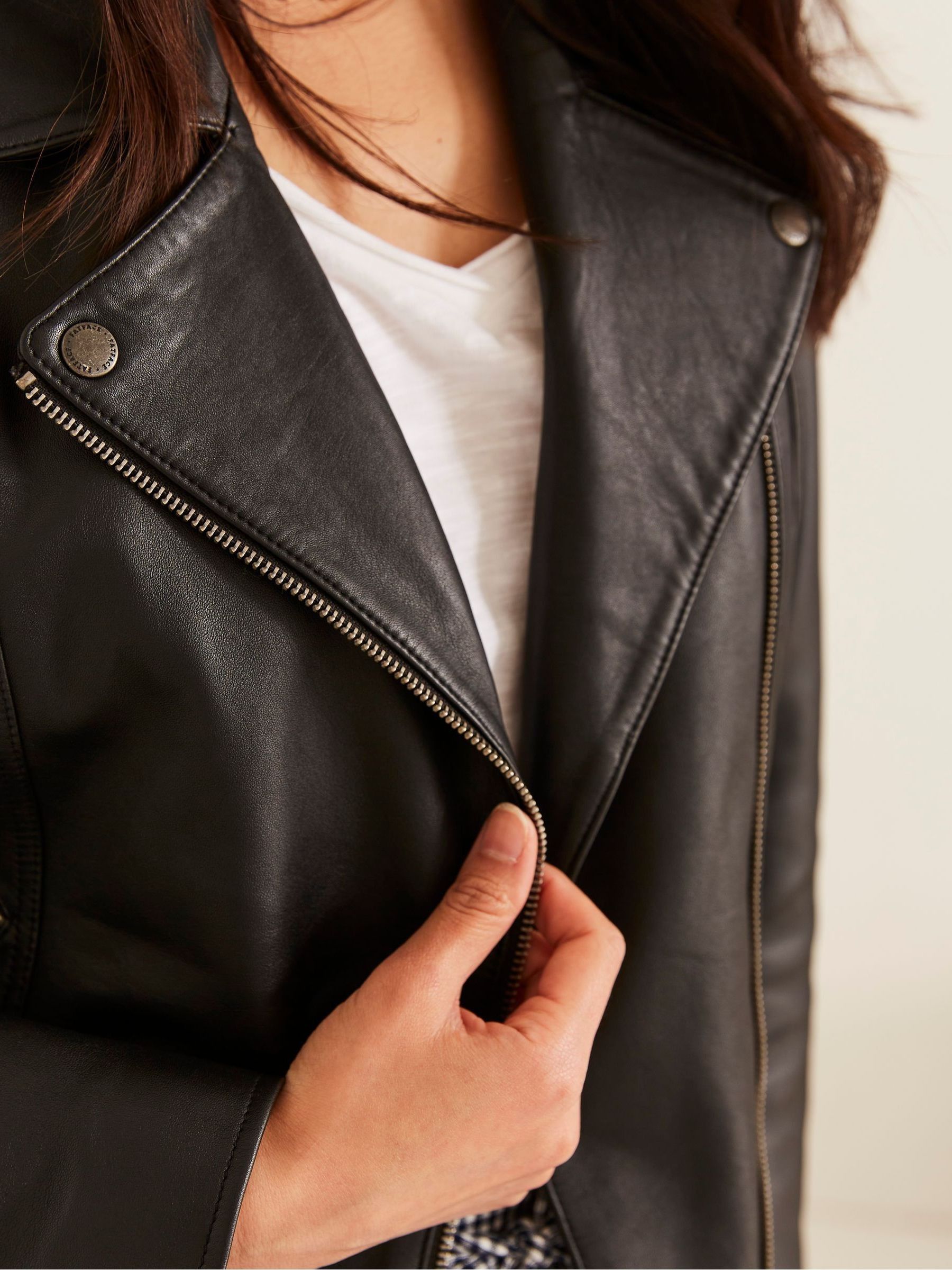 Bethany Black Biker Jacket - Image 3 of 4