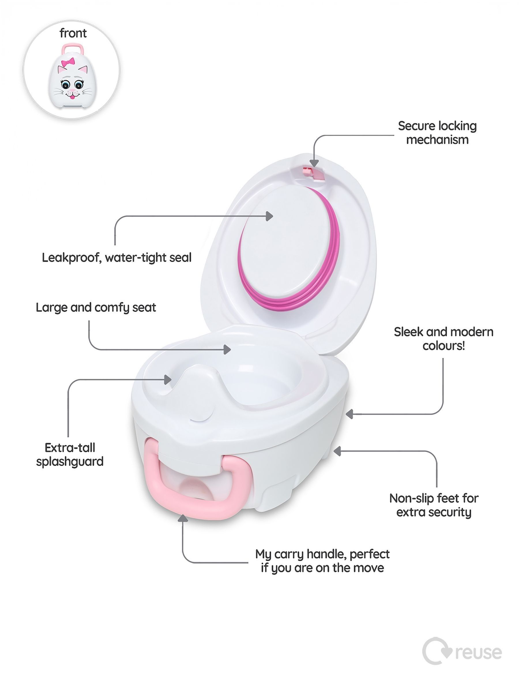 White Cat Travel Potty - Image 7 of 7 White Cat Travel Potty - Image 7 of 7