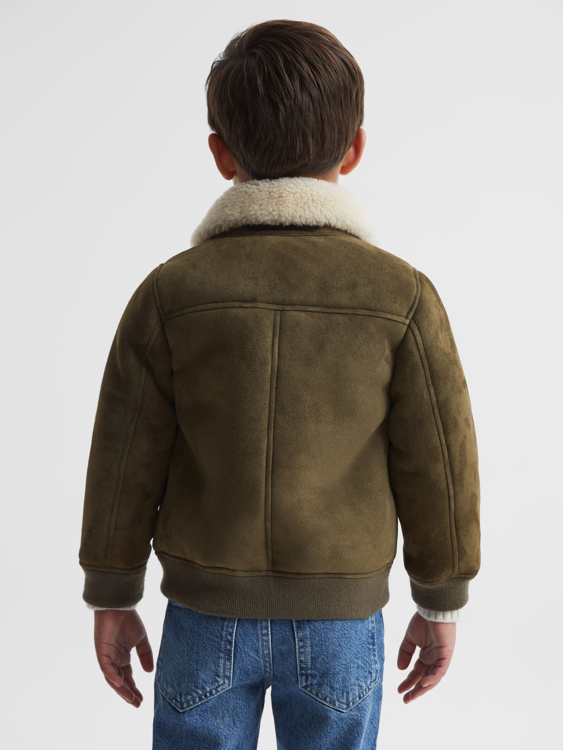 Senior Shearling Jacket in Khaki - Image 5 of 7