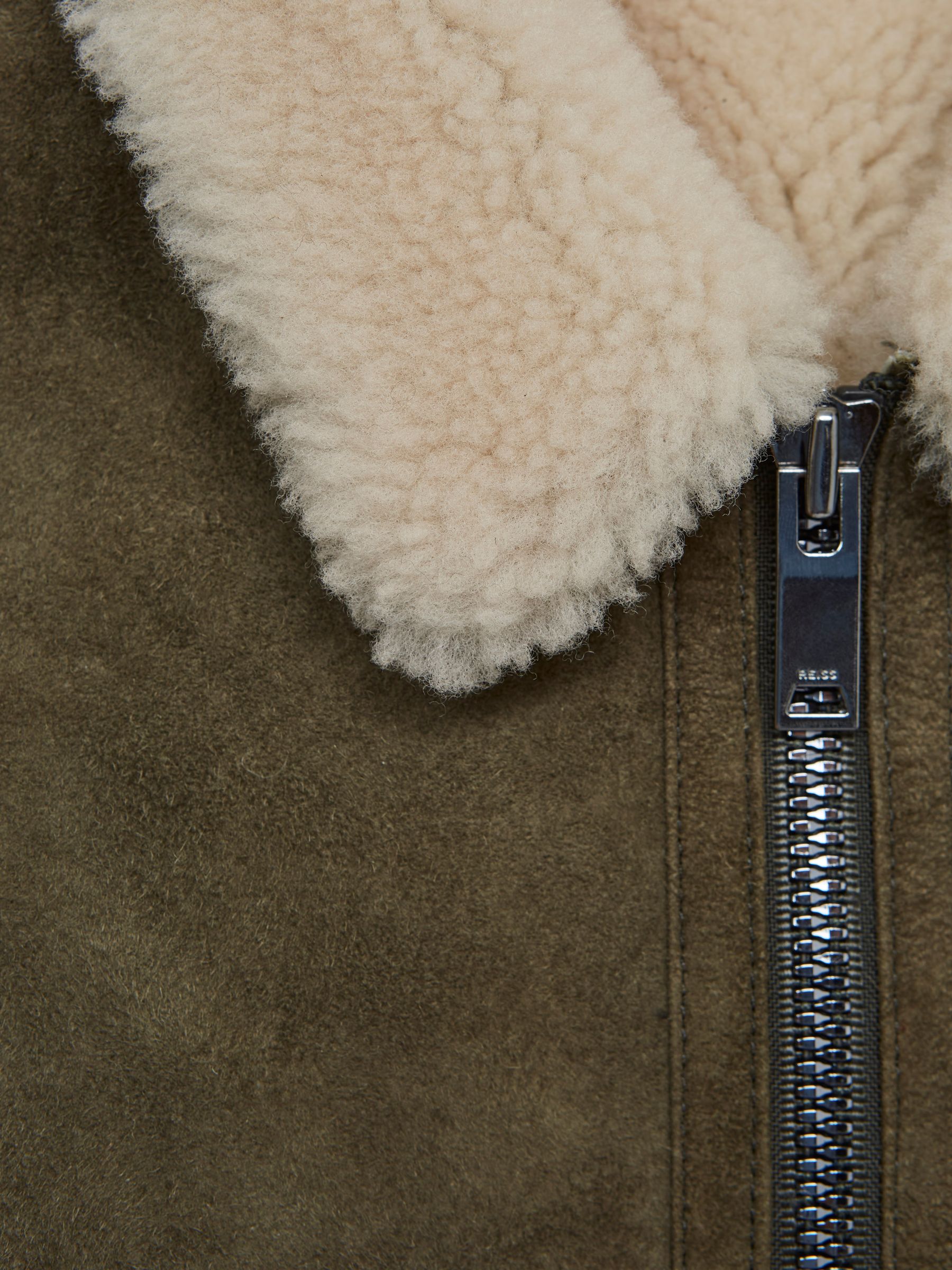 Senior Shearling Jacket in Khaki - Image 7 of 7