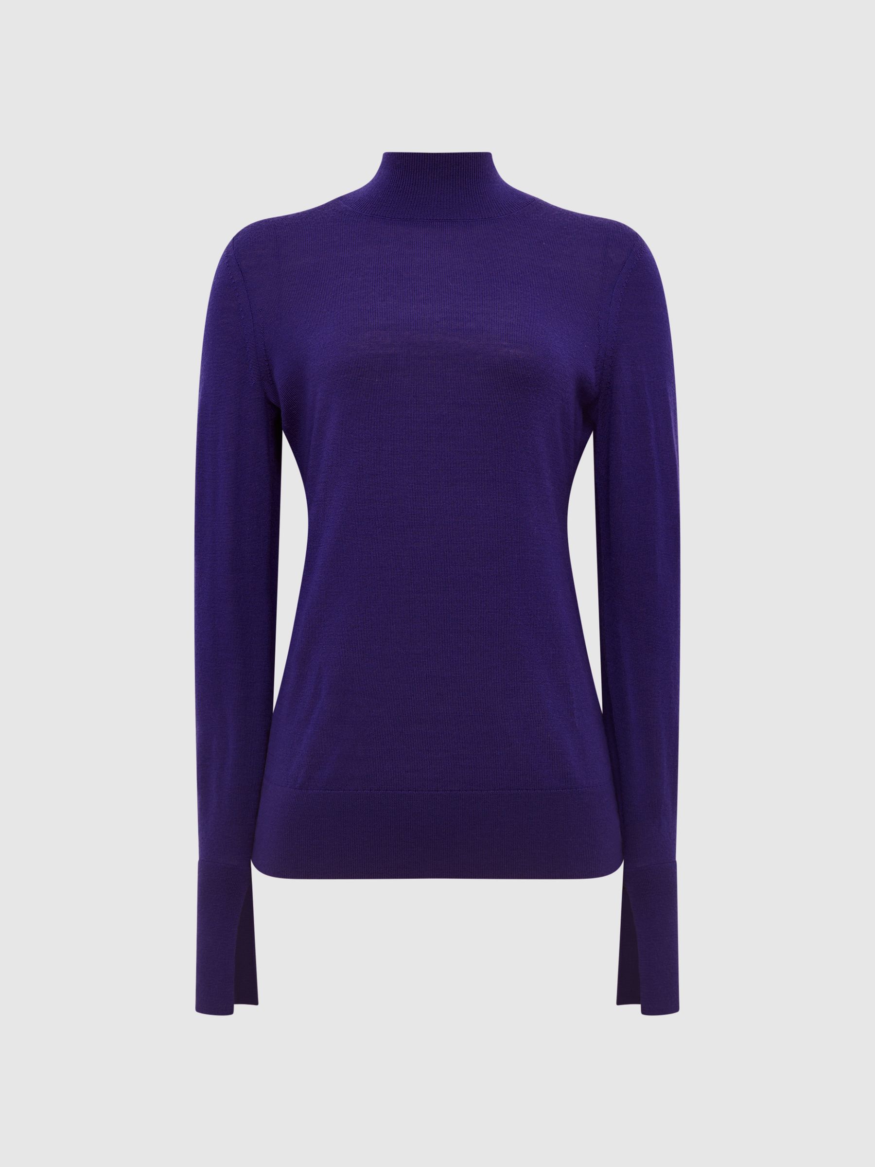 Merino Wool Split Sleeve Jumper in Purple - Image 2 of 6