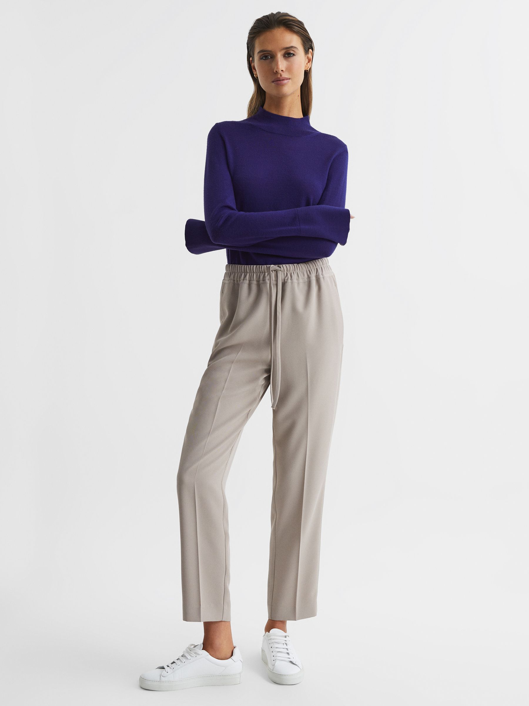 Merino Wool Split Sleeve Jumper in Purple - Image 3 of 6