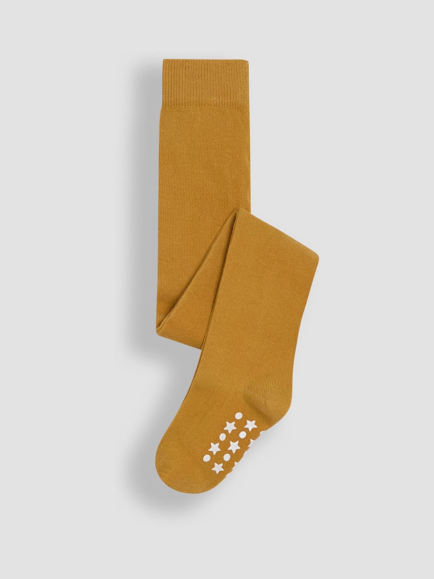 Mustard Yellow Cotton Rich Plain Tights - Image 1 of 3