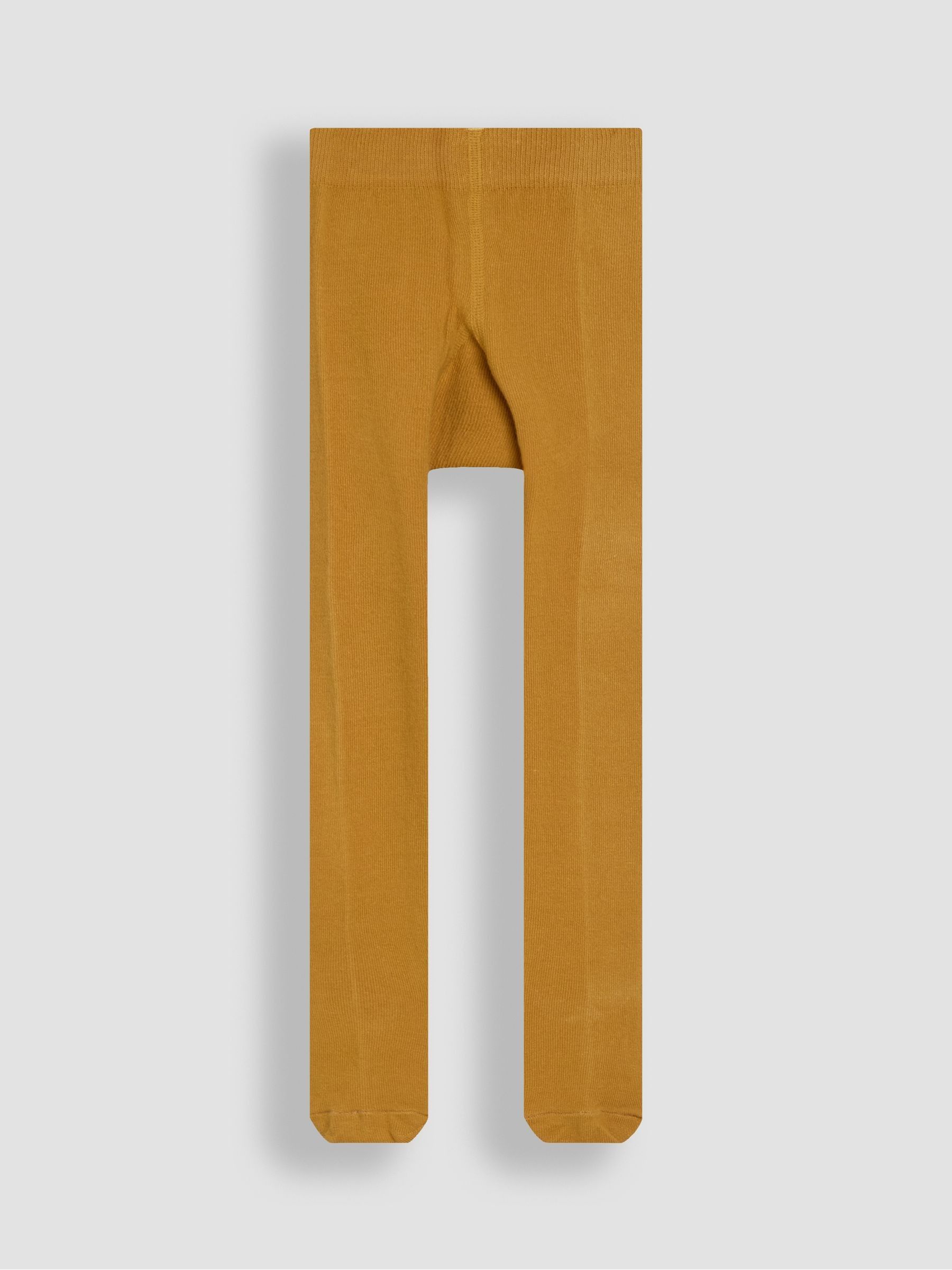 Mustard Yellow Cotton Rich Plain Tights - Image 2 of 3