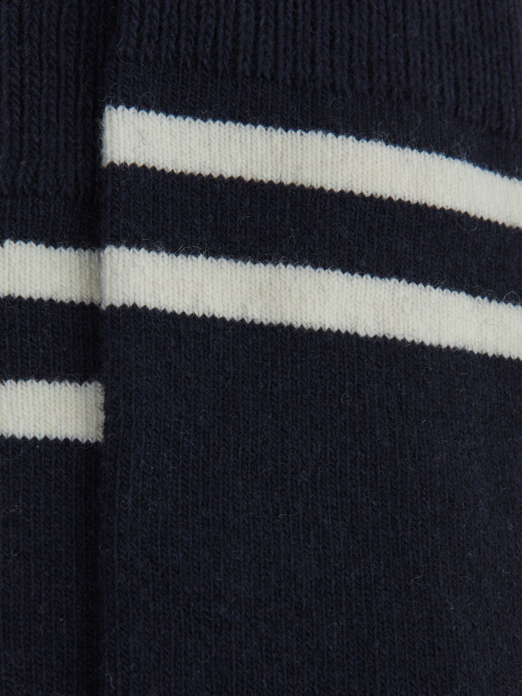 Wool Blend Striped Crew Socks in Navy - Image 5 of 10