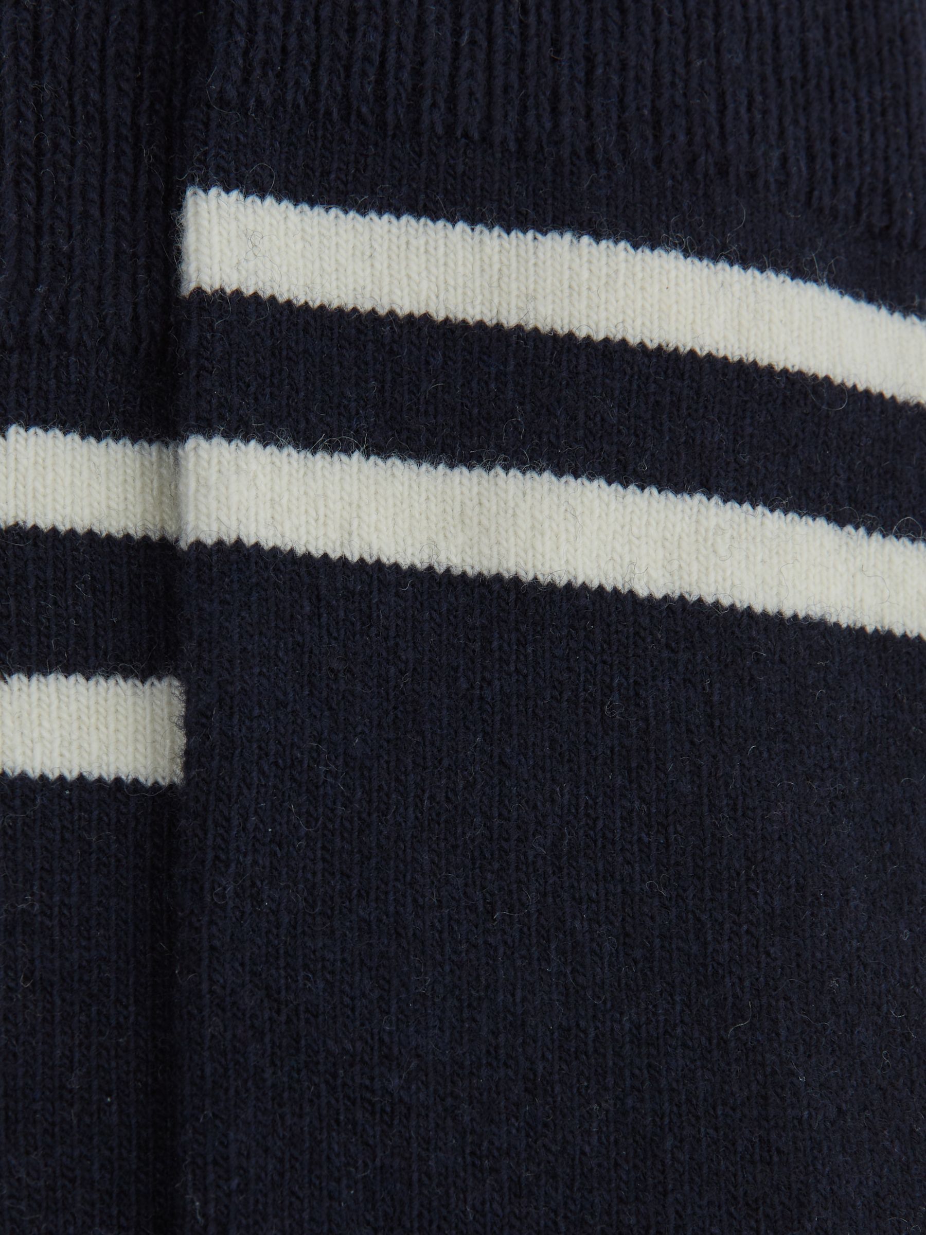 Wool Blend Striped Crew Socks in Navy - Image 6 of 10