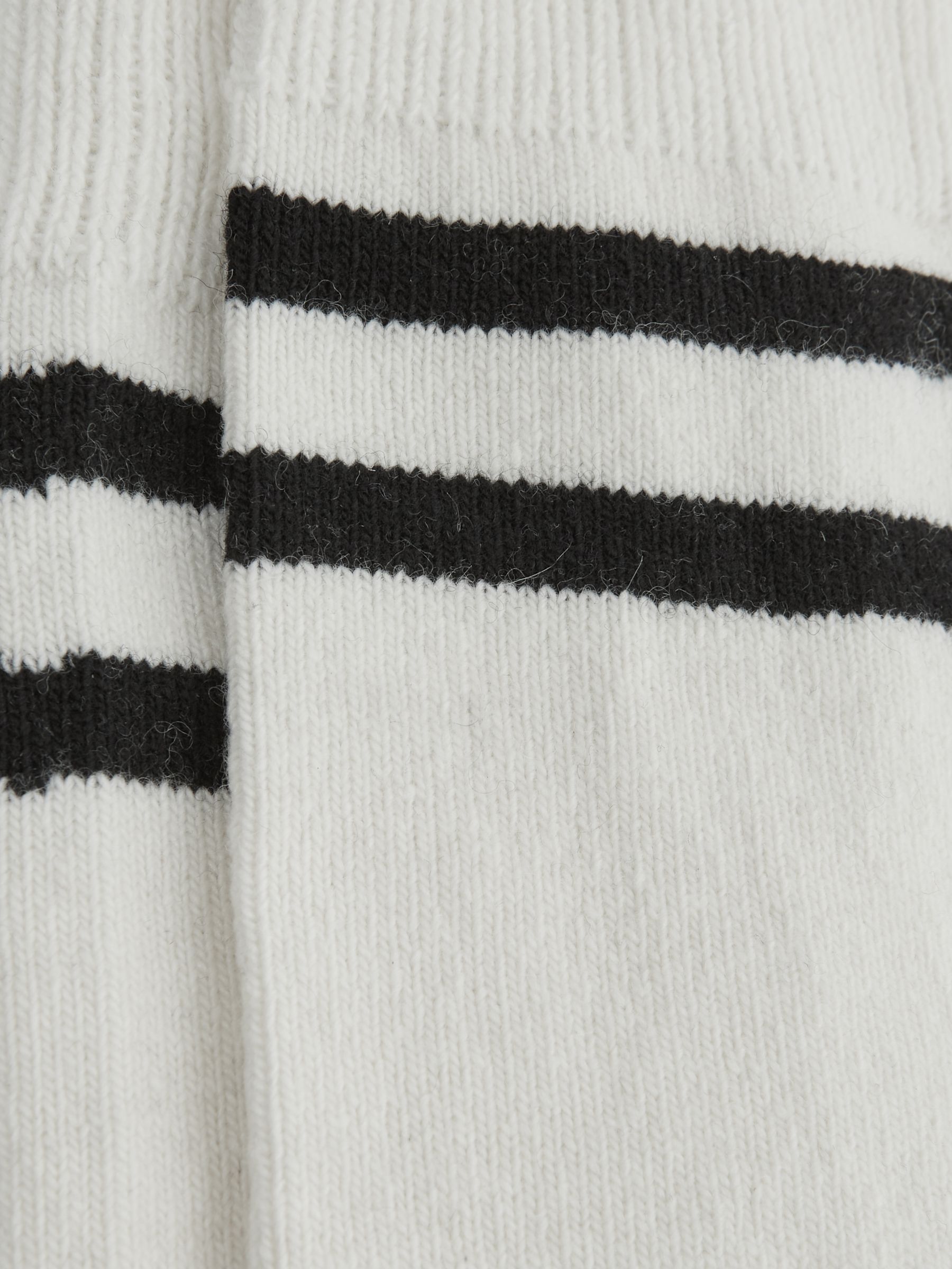 Wool Blend Striped Crew Socks in Ecru - Image 5 of 5