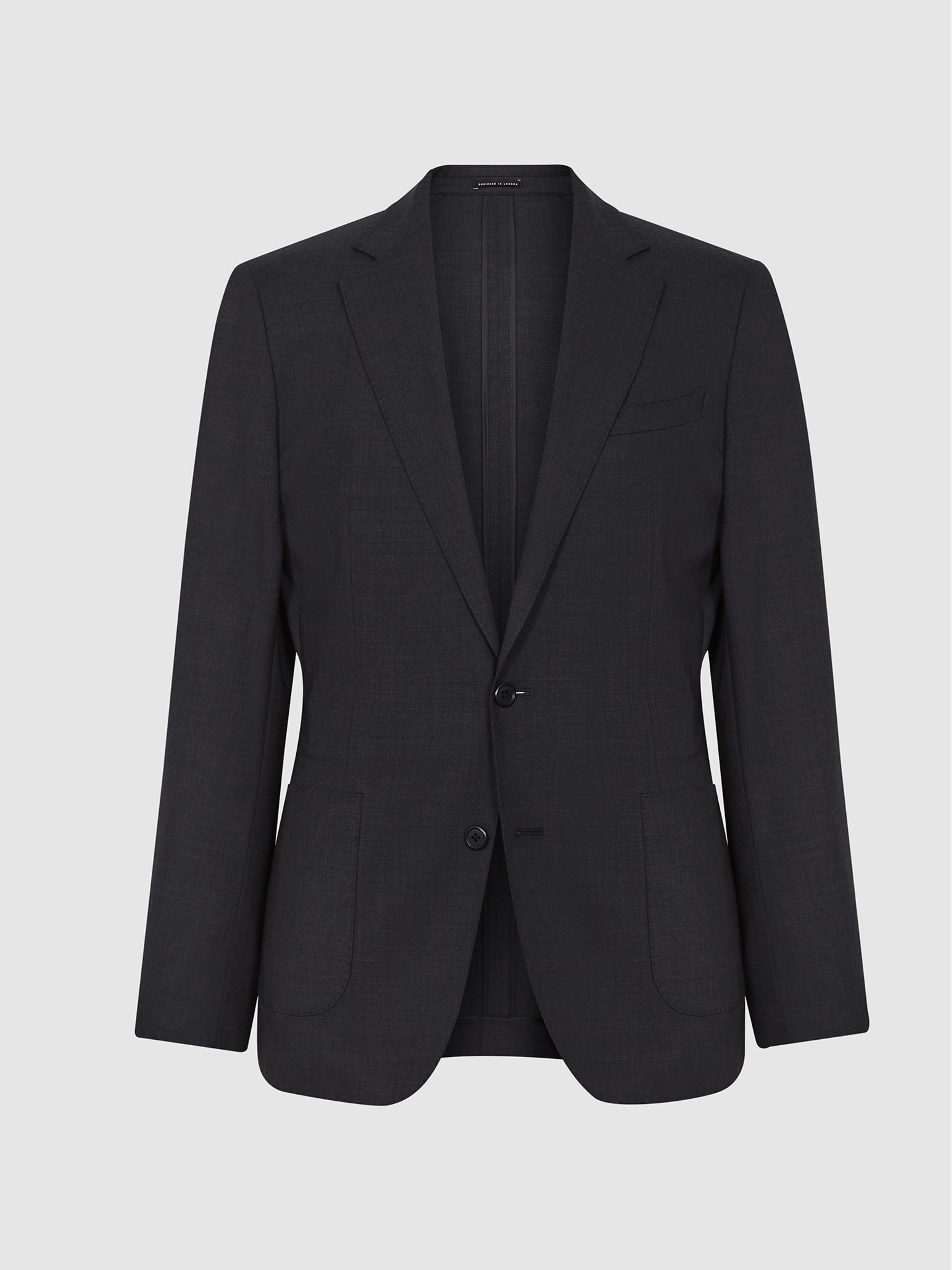 Washable Slim Fit Blazer in Charcoal - Image 2 of 5